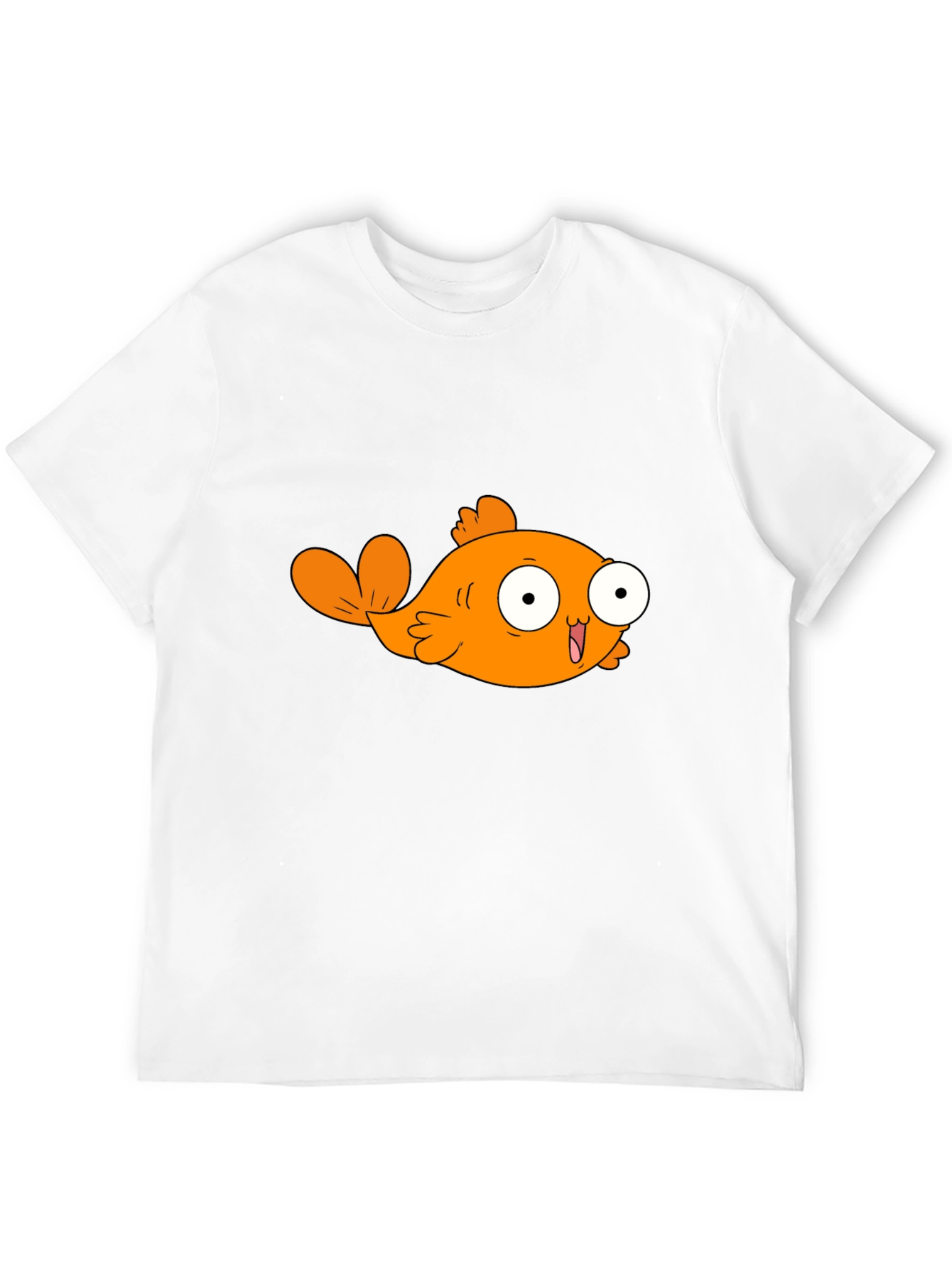 Cartoon Orange Fish Graphic T-Shirt