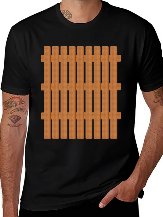 Novelty Fence T-Shirt - Black Cotton Blend