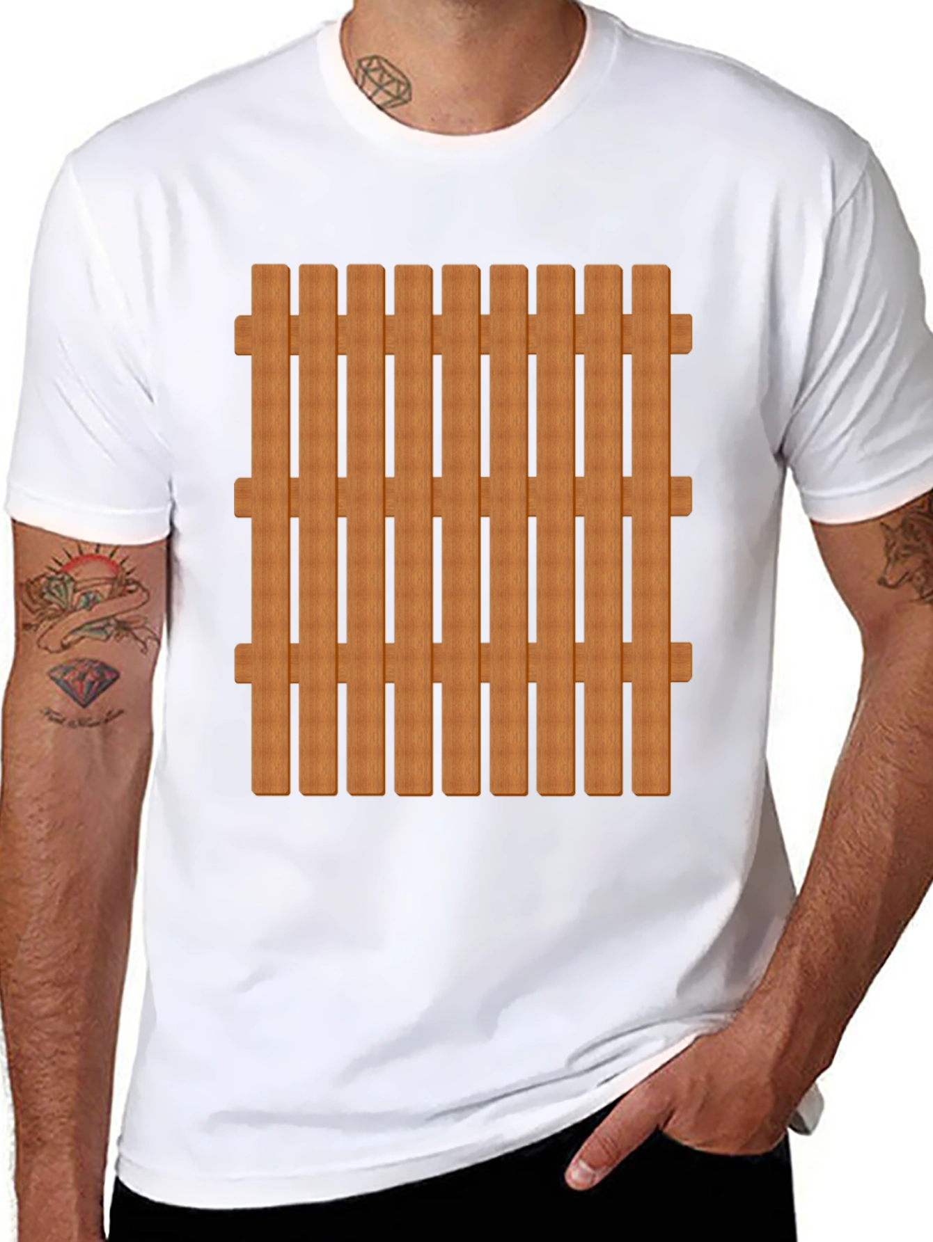 Novelty Fence T-Shirt - Black Cotton Blend