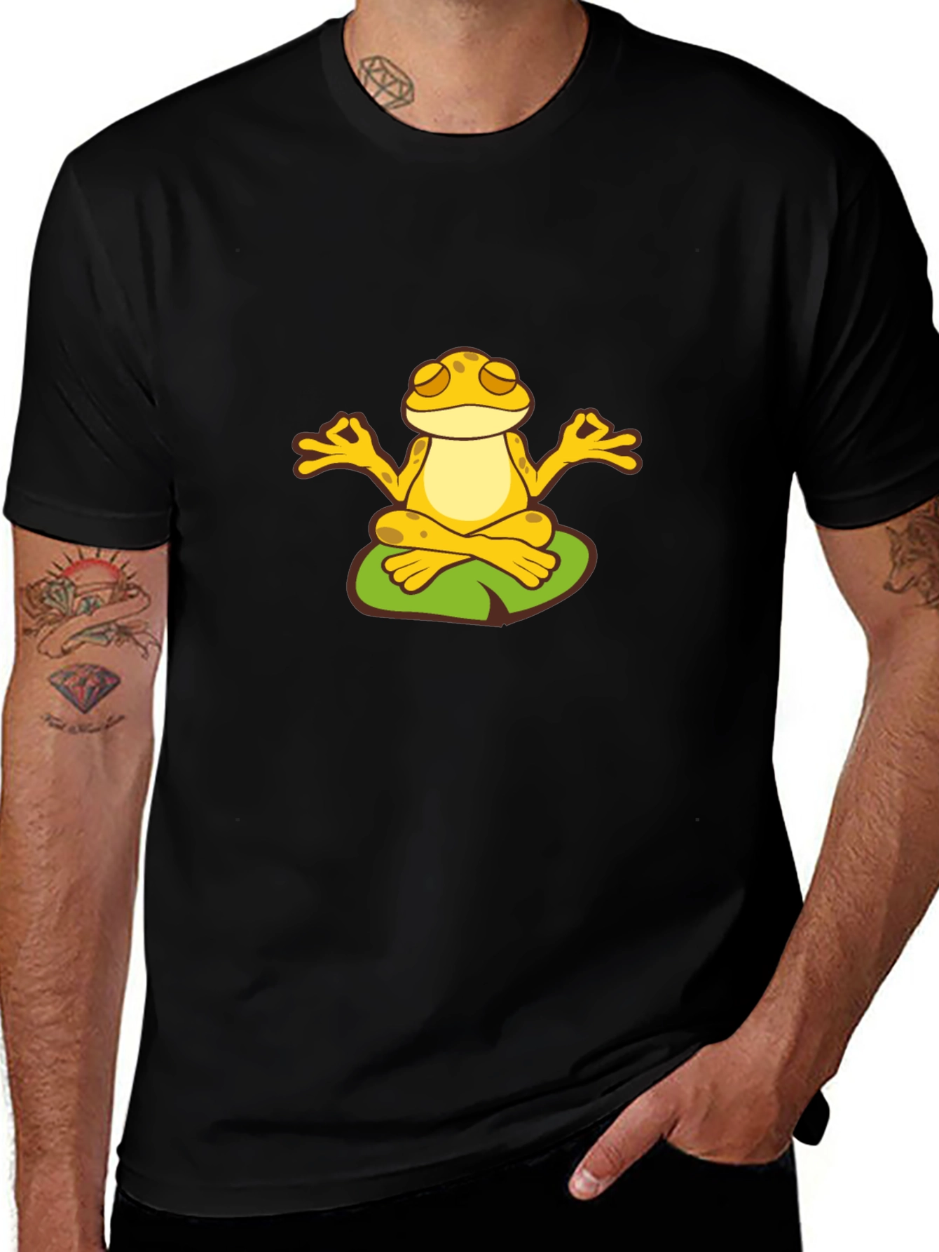 Zen Frog Meditating T-Shirt - Peaceful Yoga Tee