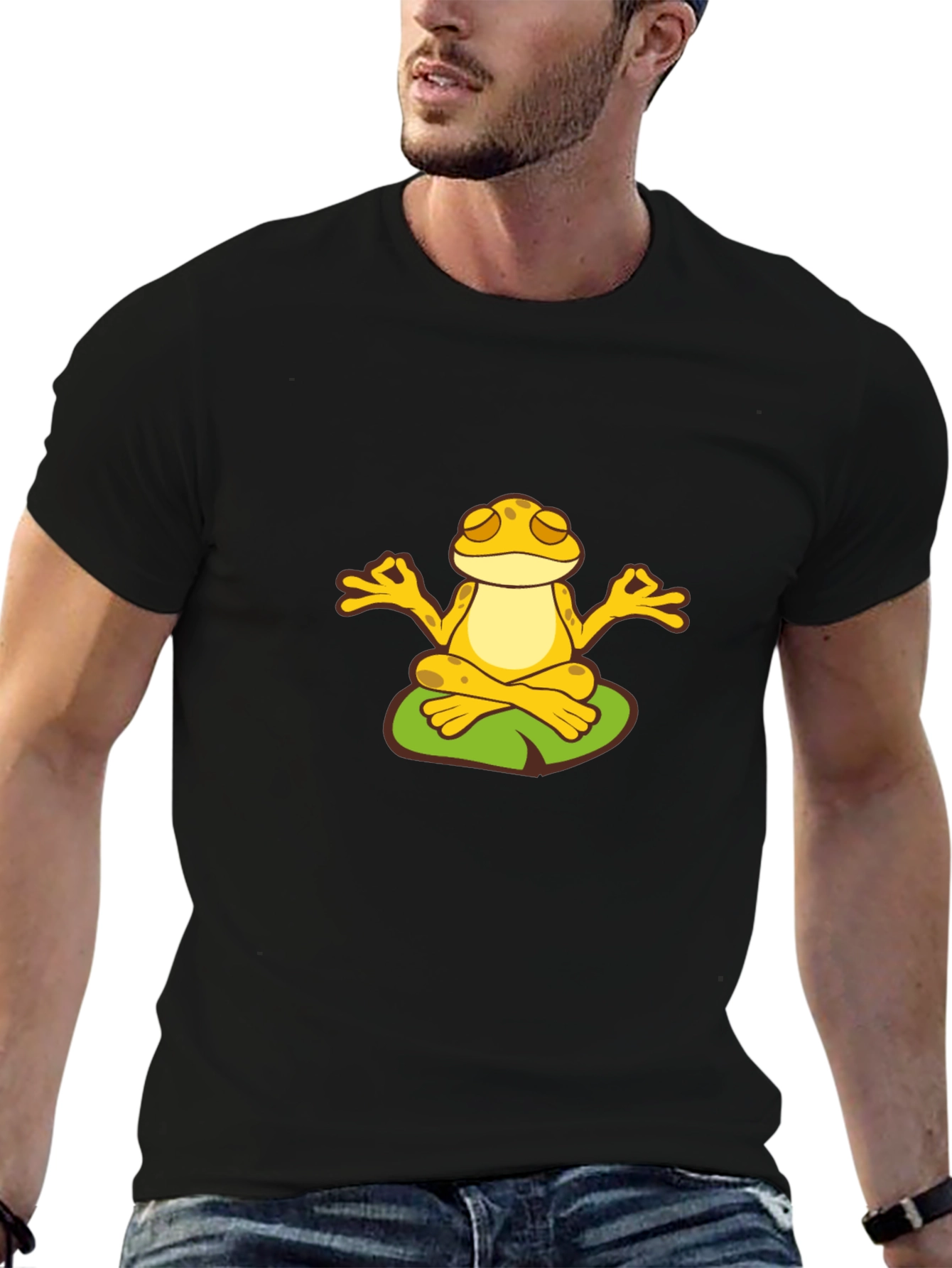 Zen Frog Meditating T-Shirt - Peaceful Yoga Tee