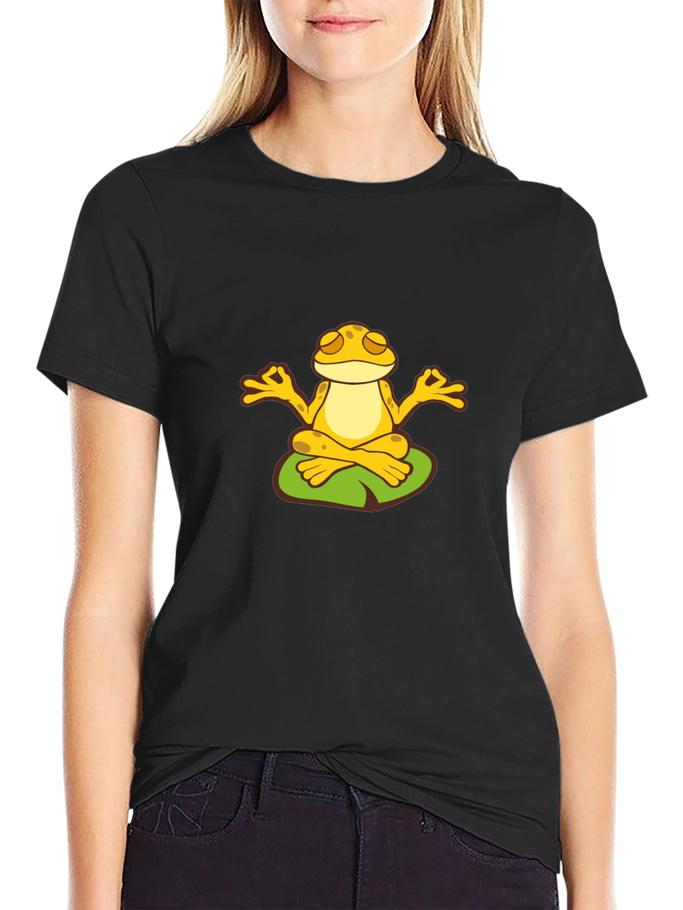 Zen Frog Meditating T-Shirt - Peaceful Yoga Tee