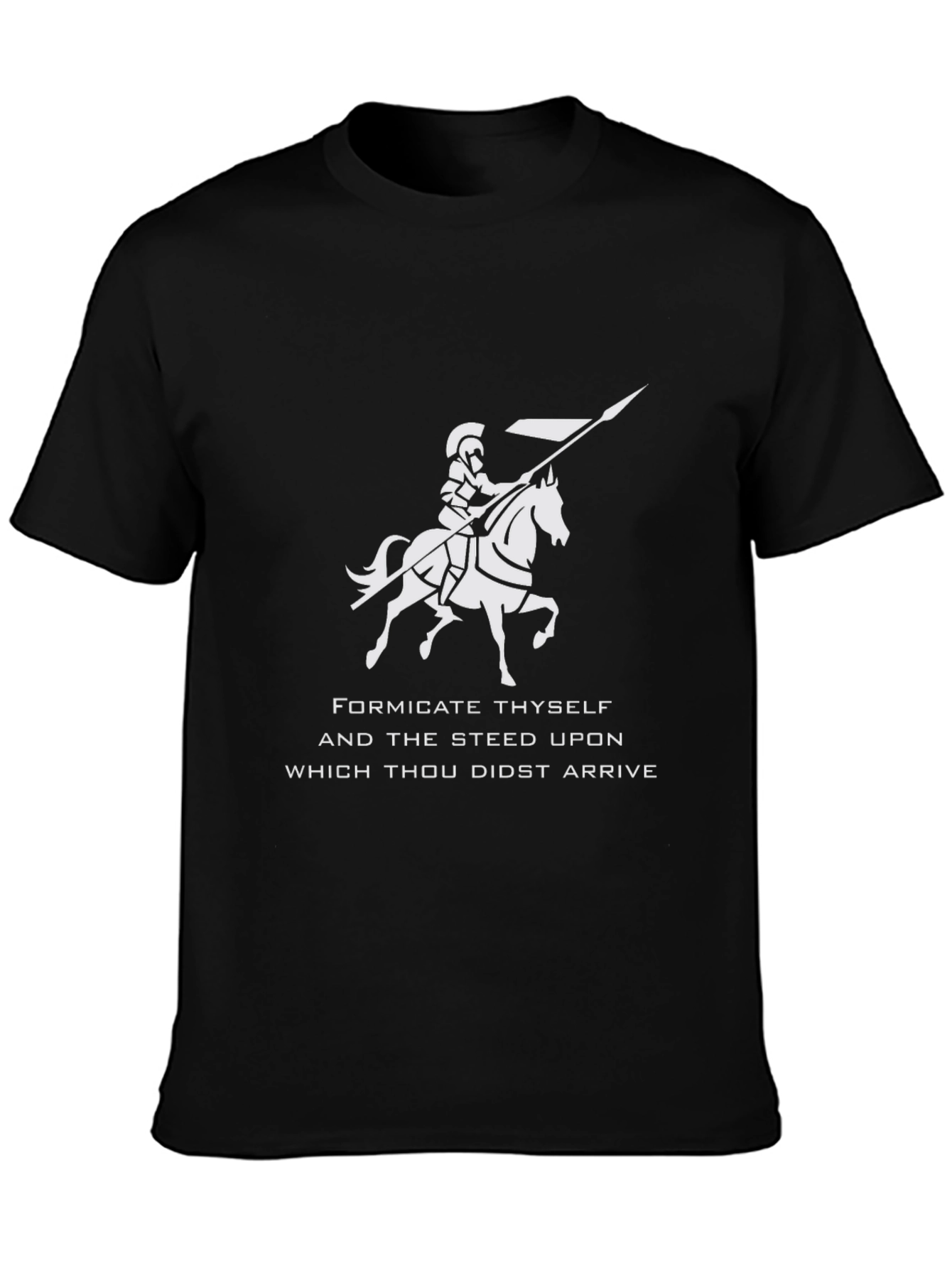 Humorous Knight & Steed Graphic T-Shirt