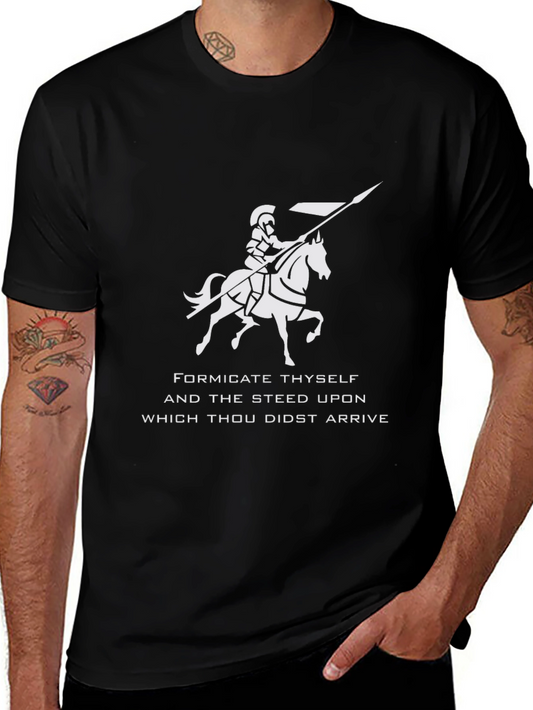 Humorous Knight & Steed Graphic T-Shirt