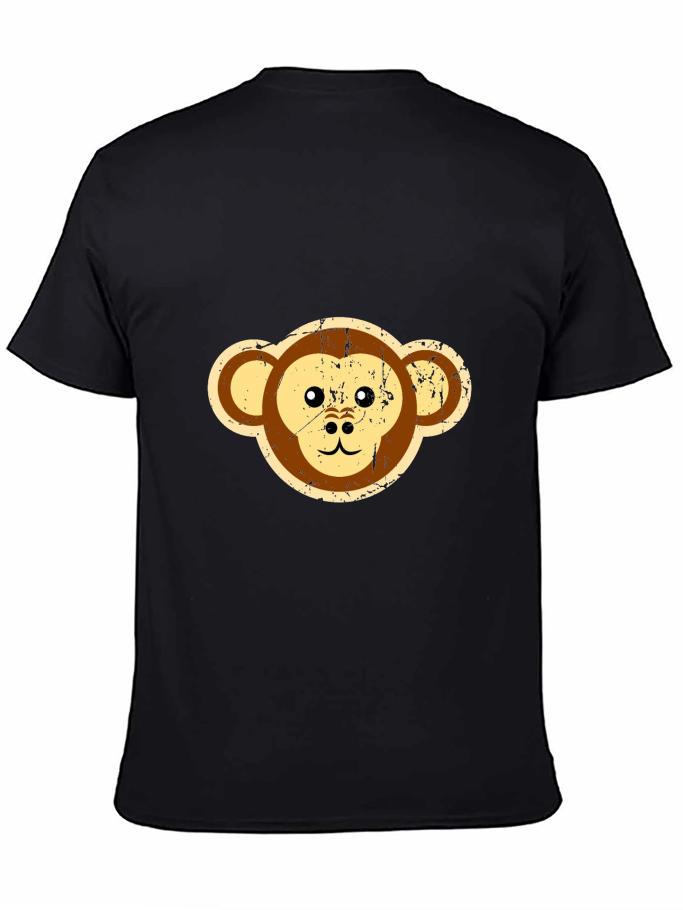 Funky Monkey Face Graphic T-Shirt - Black