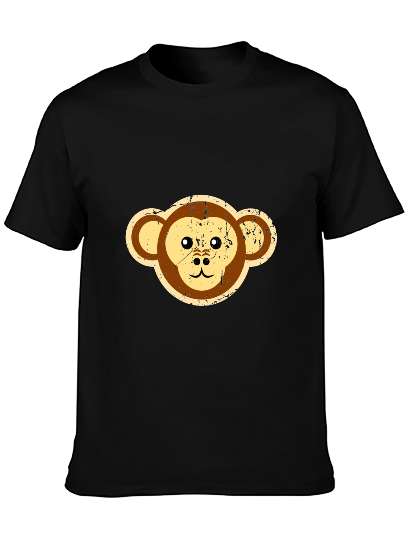 Funky Monkey Face Graphic T-Shirt - Black