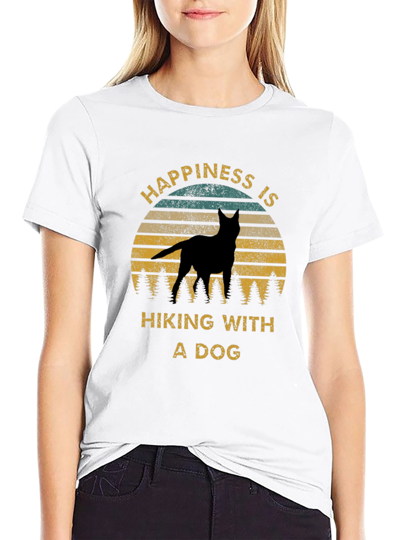 Happiness is Hiking With a Dog Tee
