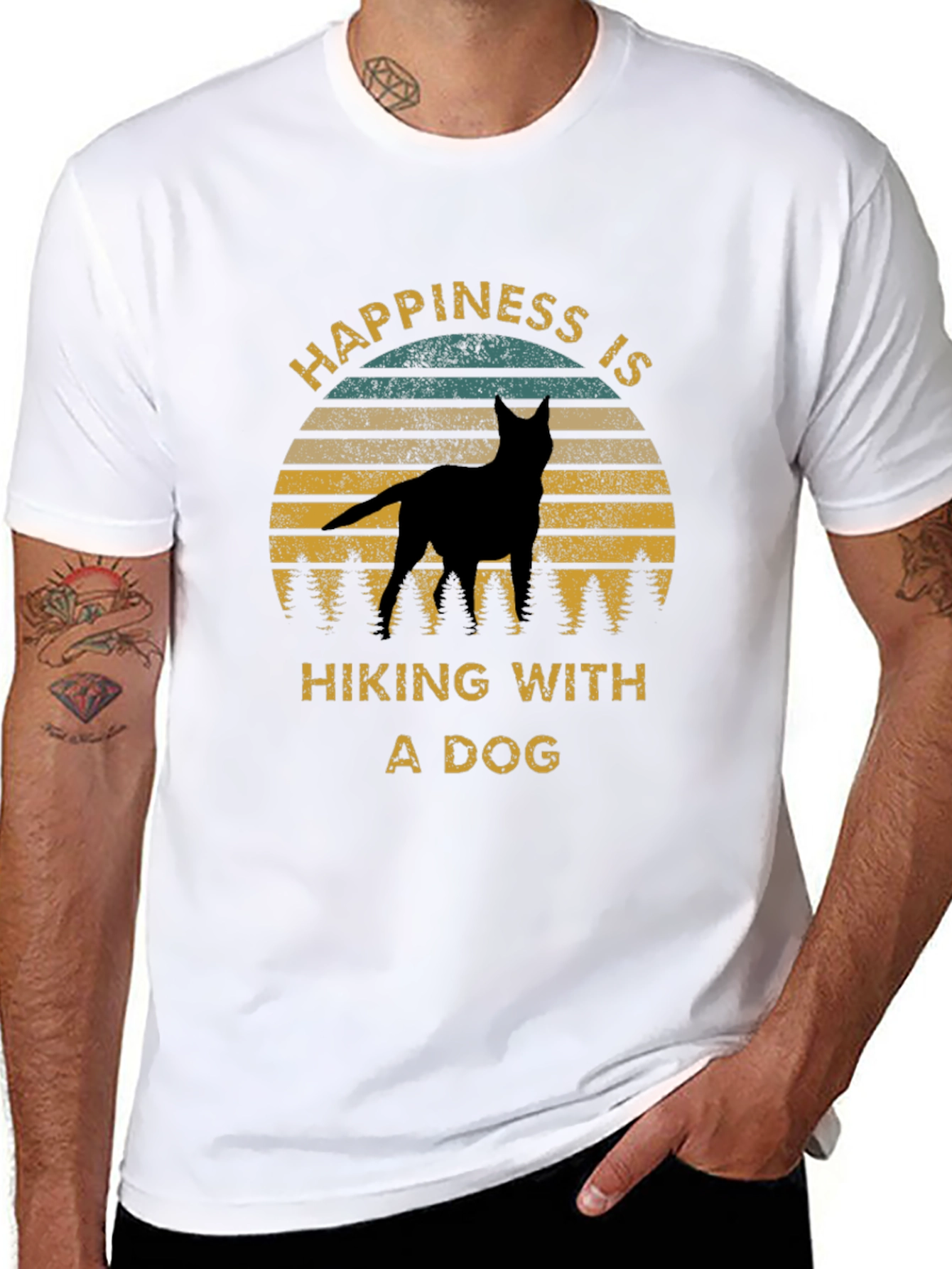 Happiness is Hiking With a Dog Tee