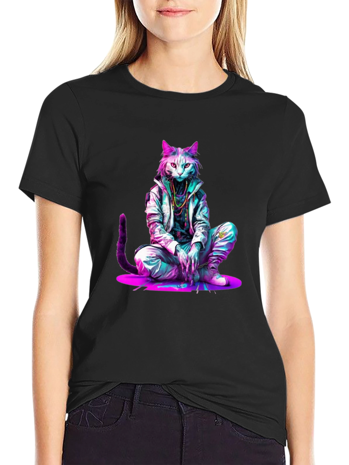 Cool Cat Graphic Tee - Trendy Streetwear