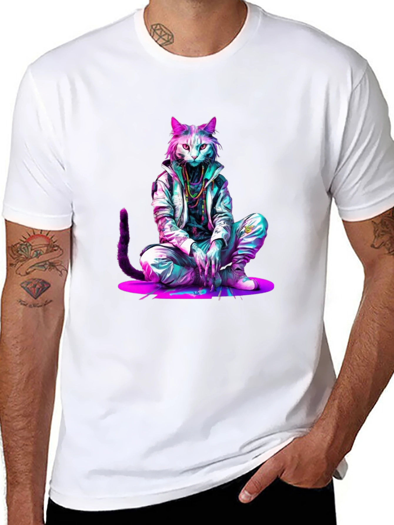 Cool Cat Graphic Tee - Trendy Streetwear