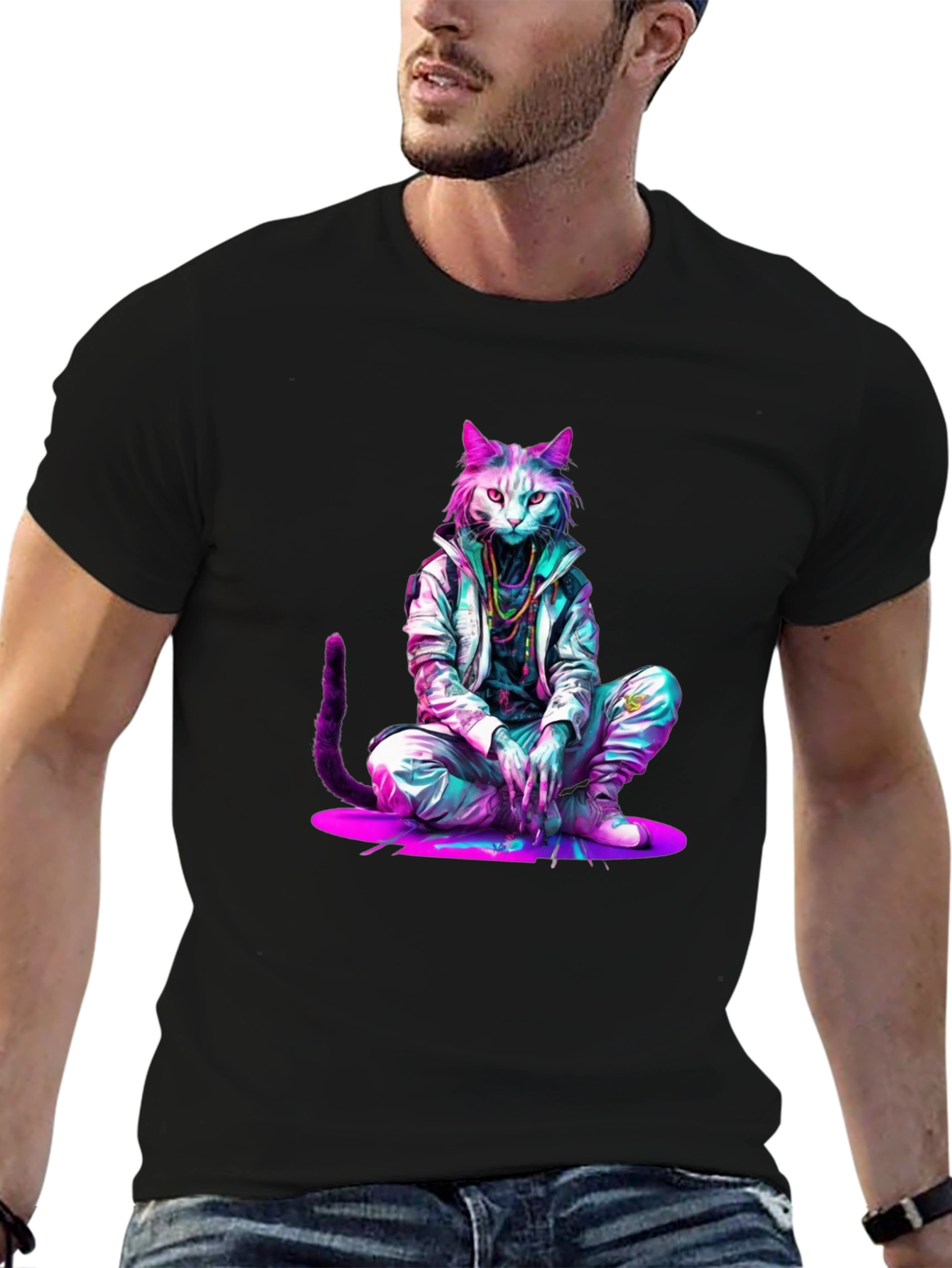 Cool Cat Graphic Tee - Trendy Streetwear
