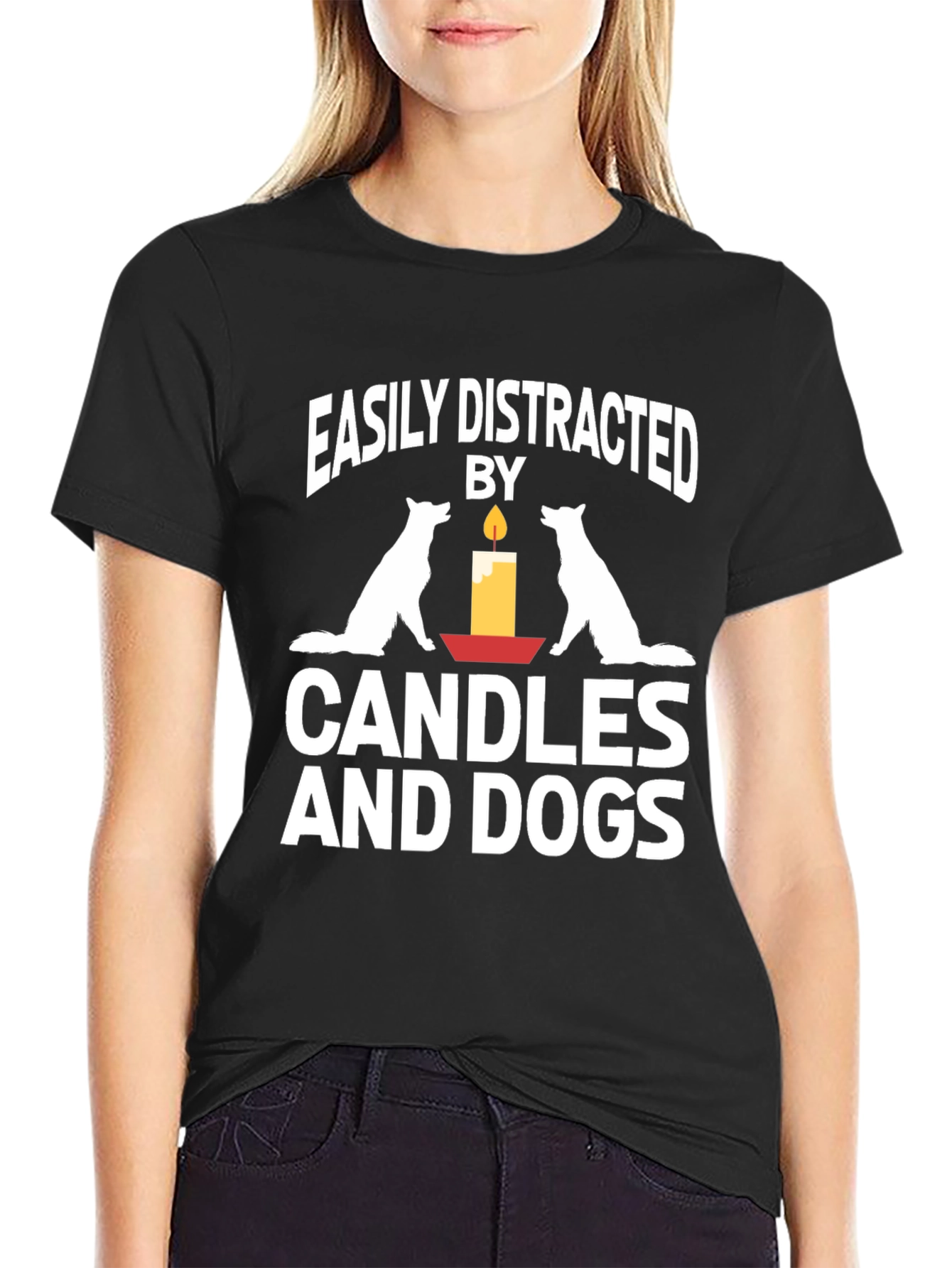 Easily Distracted by Dogs and Candles T-Shirt
