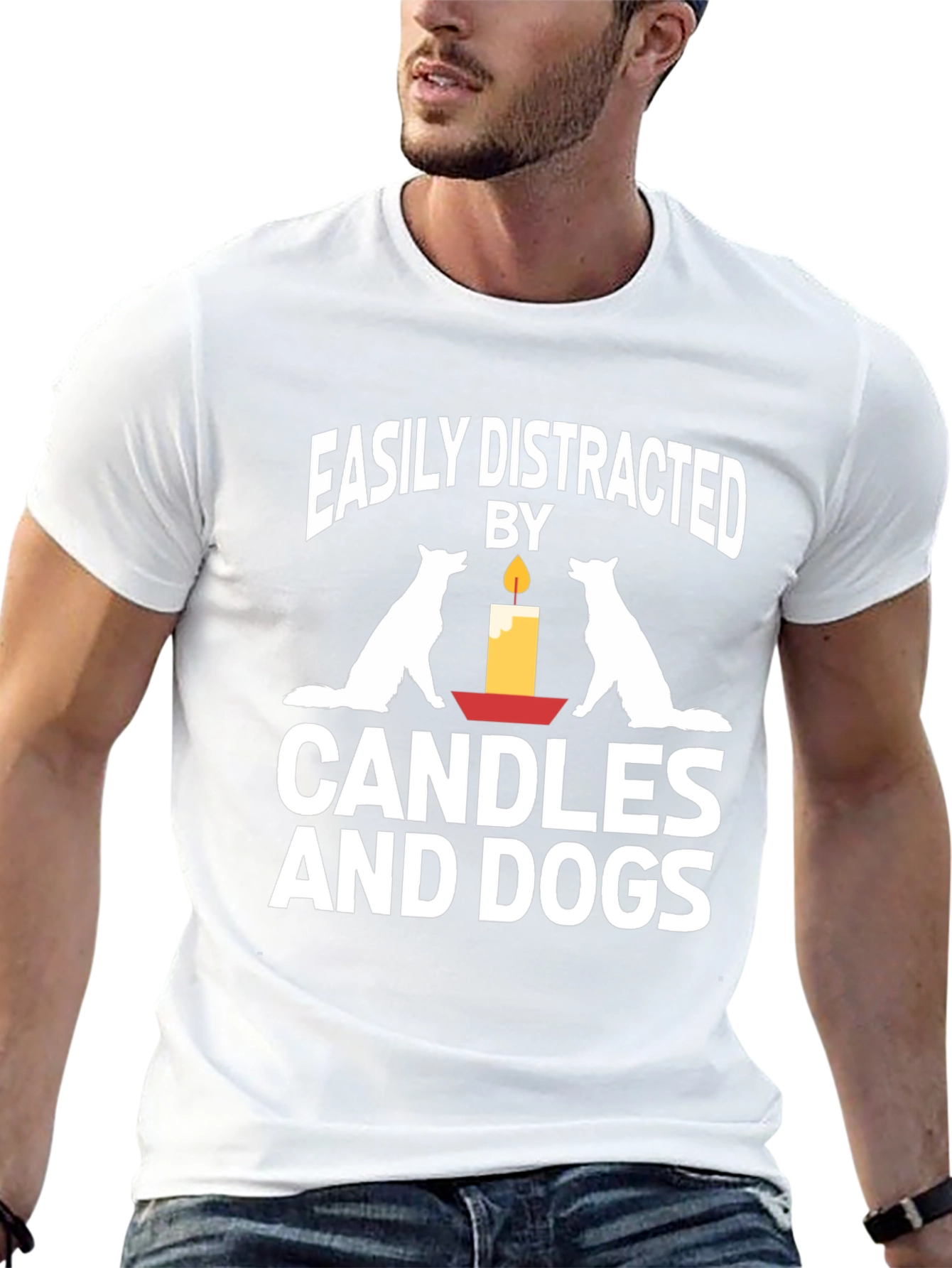 Easily Distracted by Dogs and Candles T-Shirt