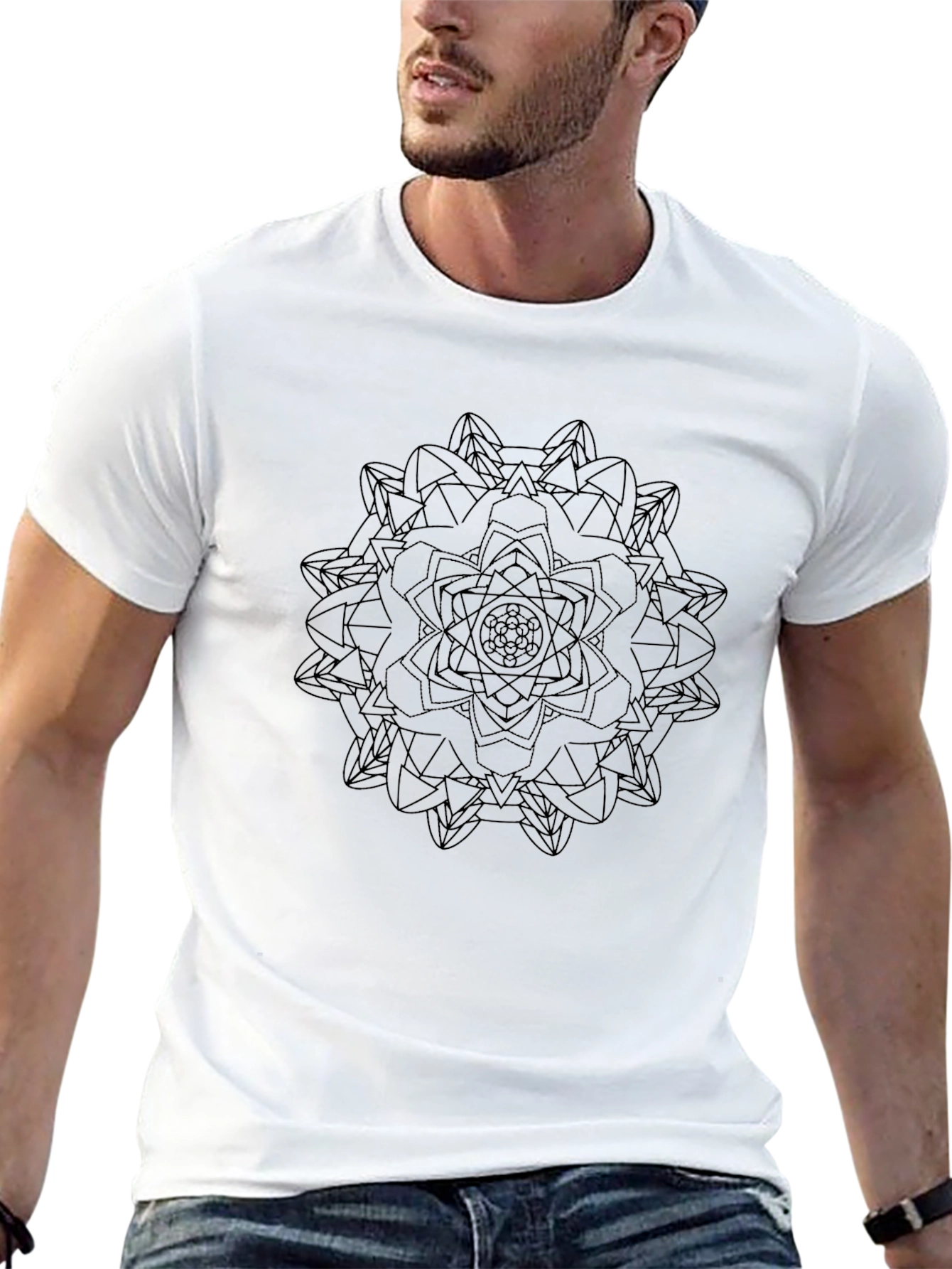 Black Mandala Graphic Tee - Casual Comfort