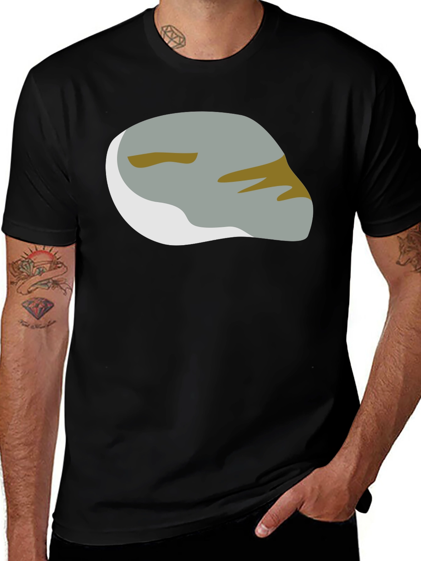 Abstract Rock Graphic Tee - Modern Black T-Shirt