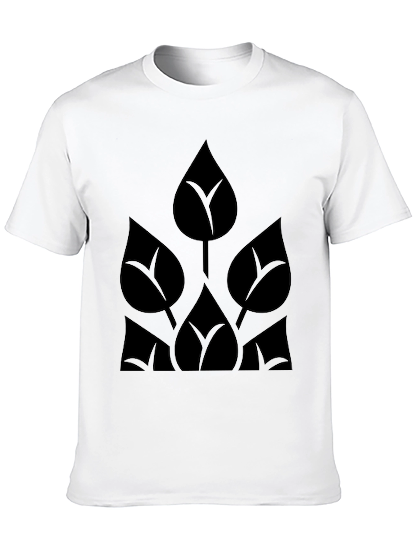 Black Leaf Design Tee - Modern Stylish Mens T-Shirt
