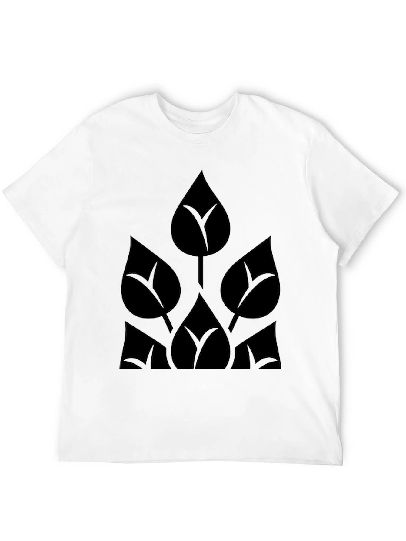 Black Leaf Design Tee - Modern Stylish Mens T-Shirt