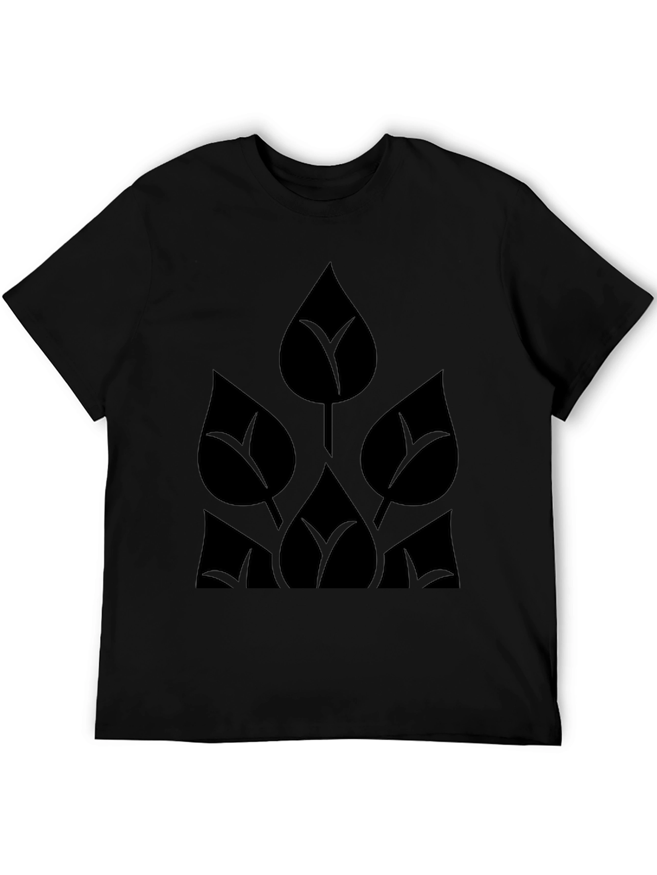 Black Leaf Design Tee - Modern Stylish Mens T-Shirt