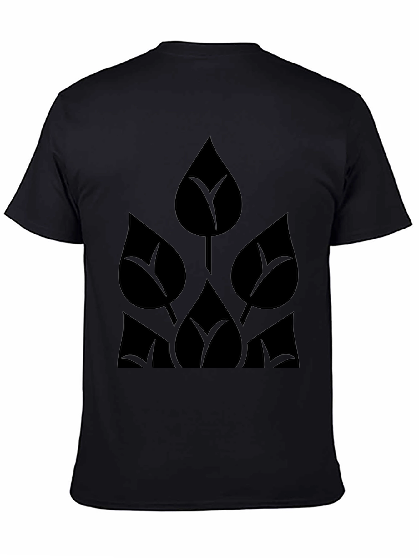 Black Leaf Design Tee - Modern Stylish Mens T-Shirt