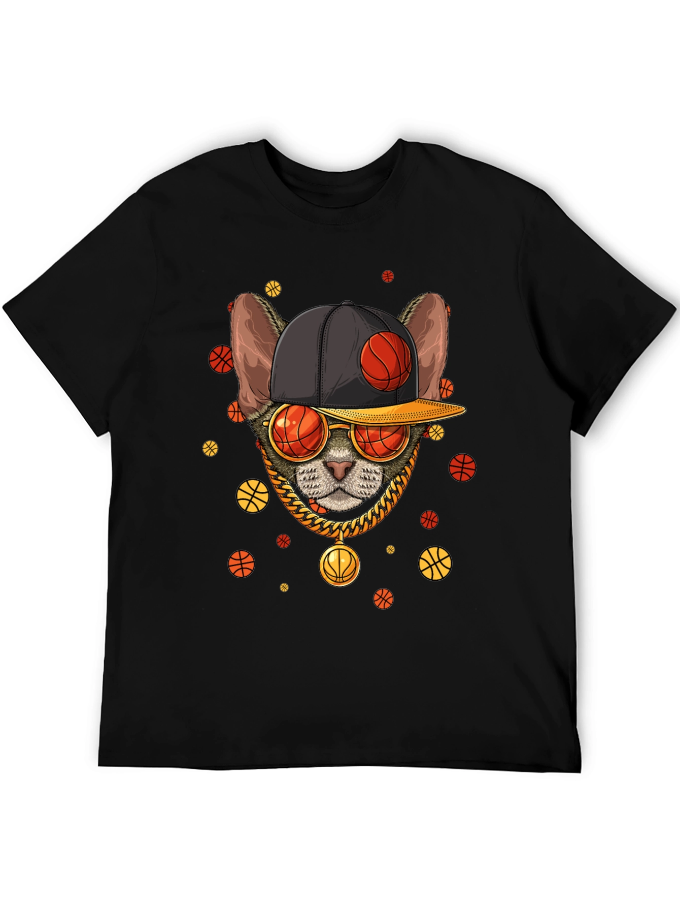 Cool Cat Basketball Graphic T-Shirt