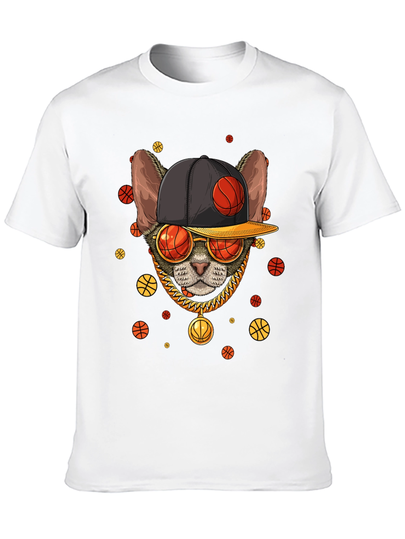 Cool Cat Basketball Graphic T-Shirt