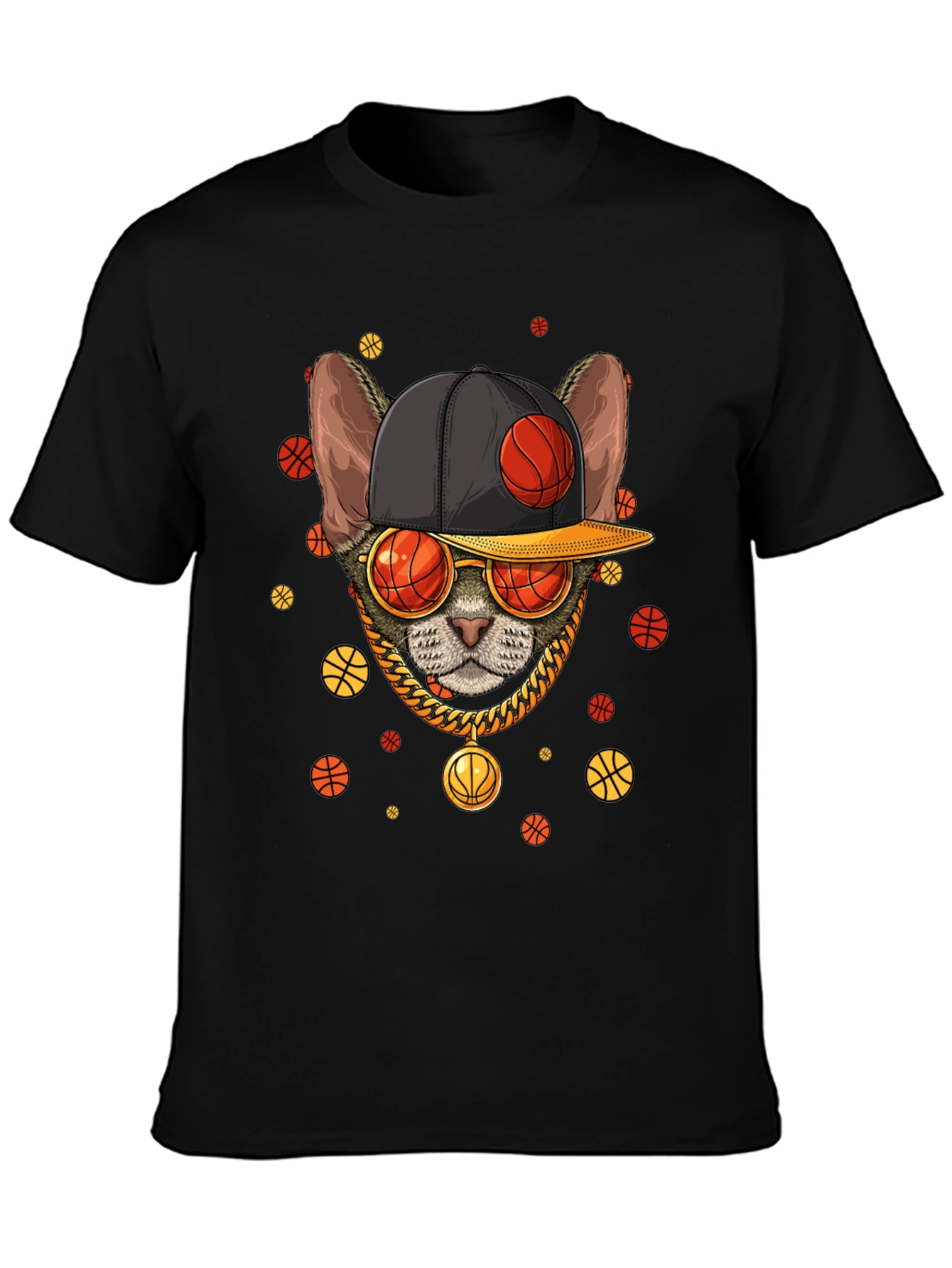Cool Cat Basketball Graphic T-Shirt
