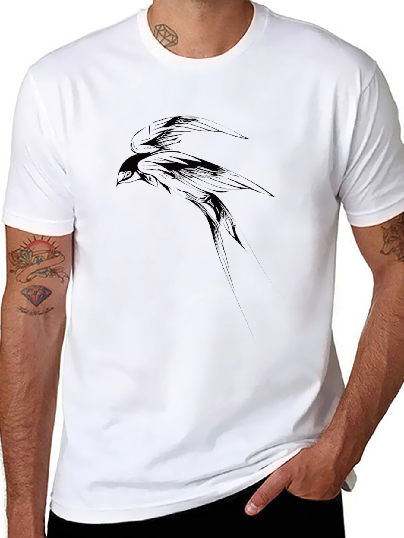 Raven Graphic Black T-Shirt