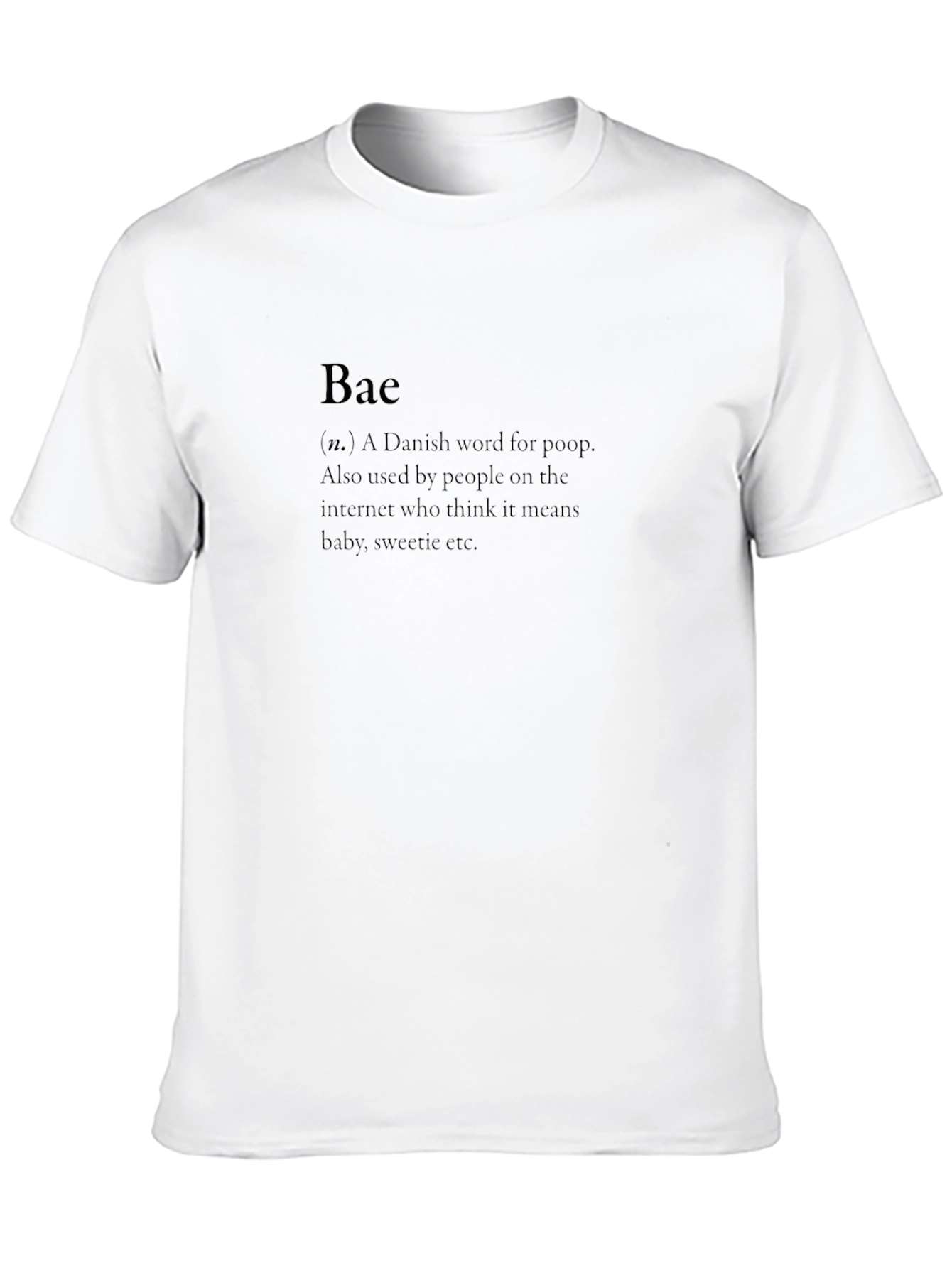 Humorous Bae Definition Black T-Shirt