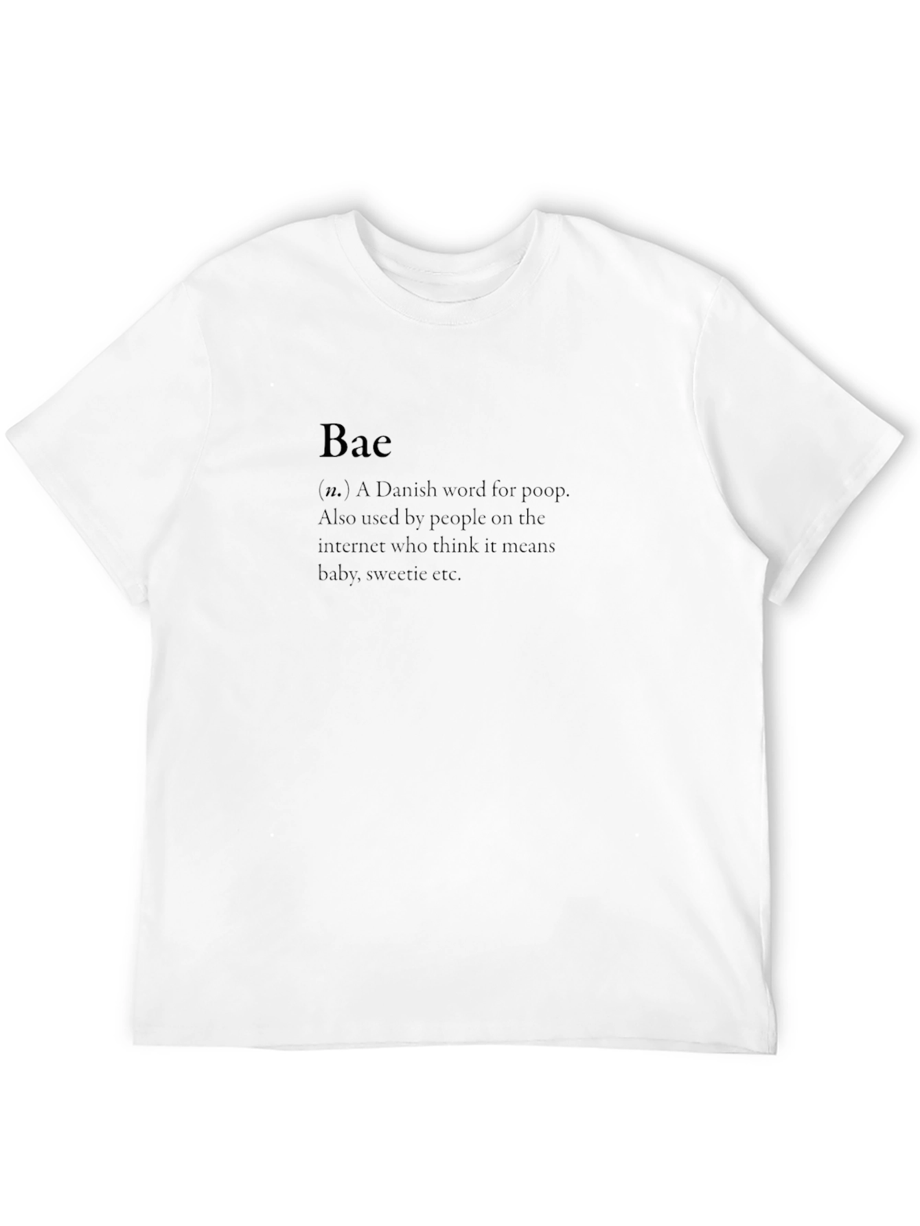 Humorous Bae Definition Black T-Shirt