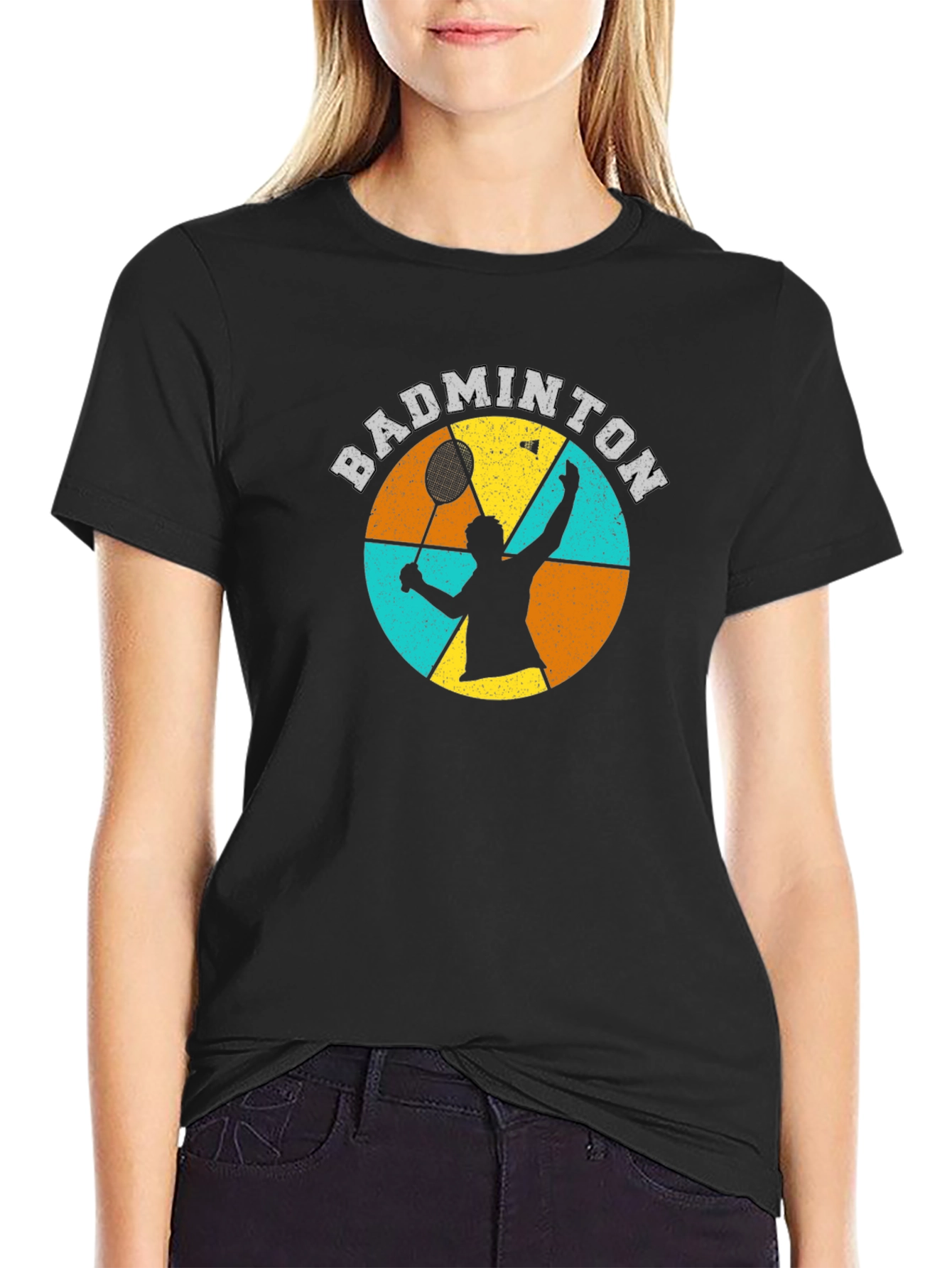 Badminton Graphic T-Shirt Retro Style
