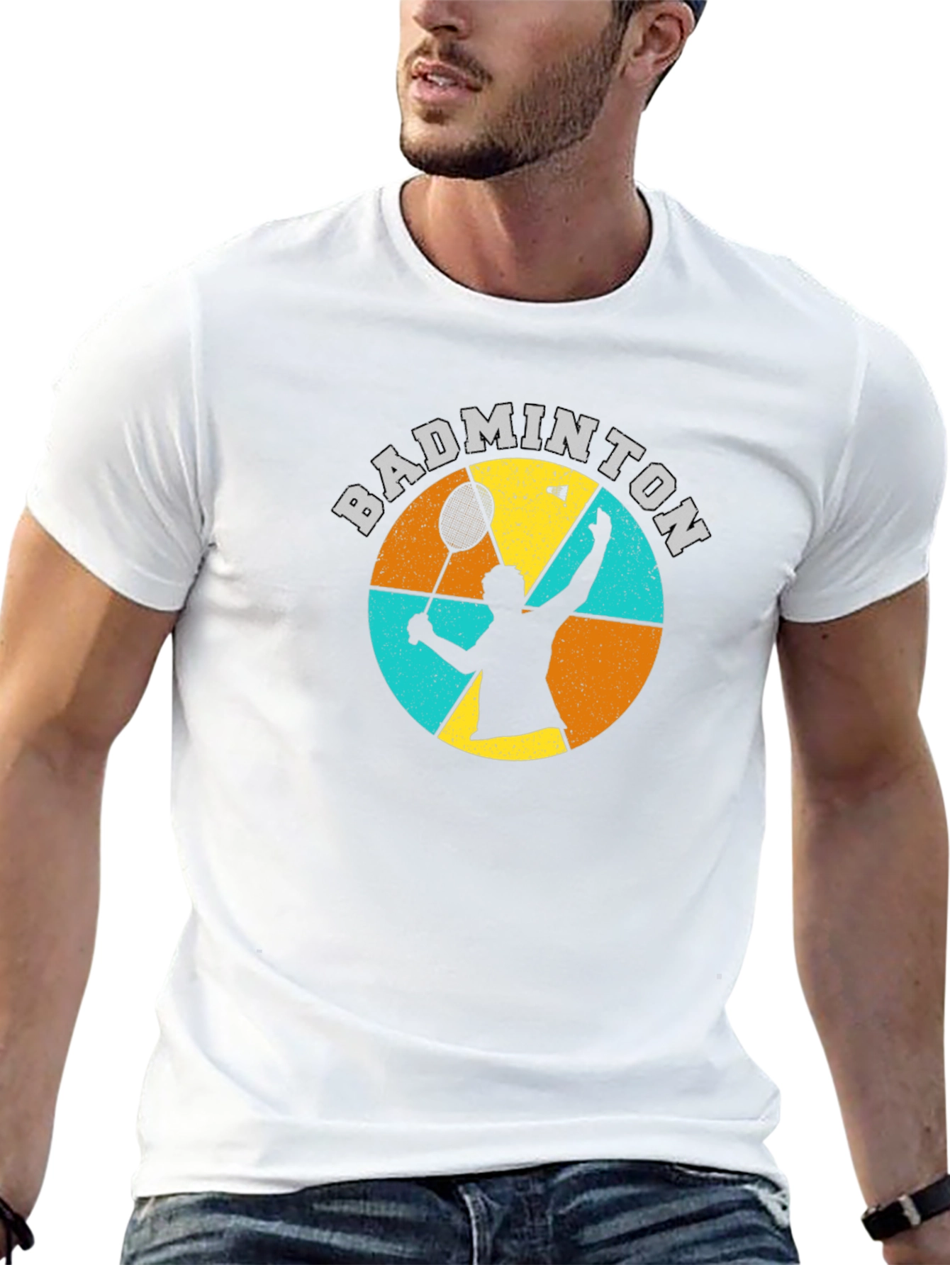 Badminton Graphic T-Shirt Retro Style