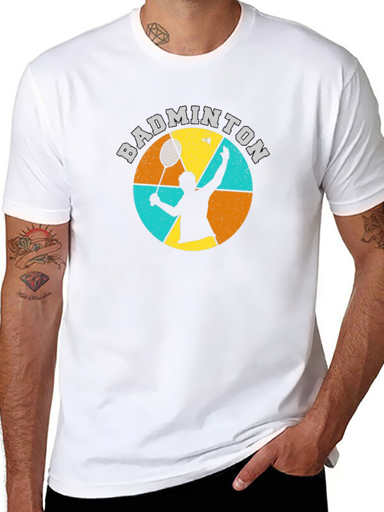 Badminton Graphic T-Shirt Retro Style