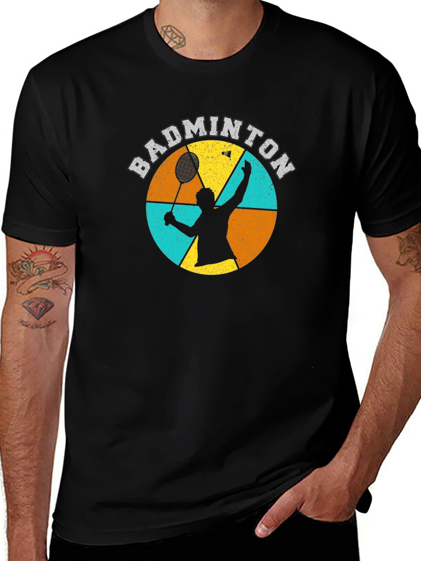 Badminton Graphic T-Shirt Retro Style