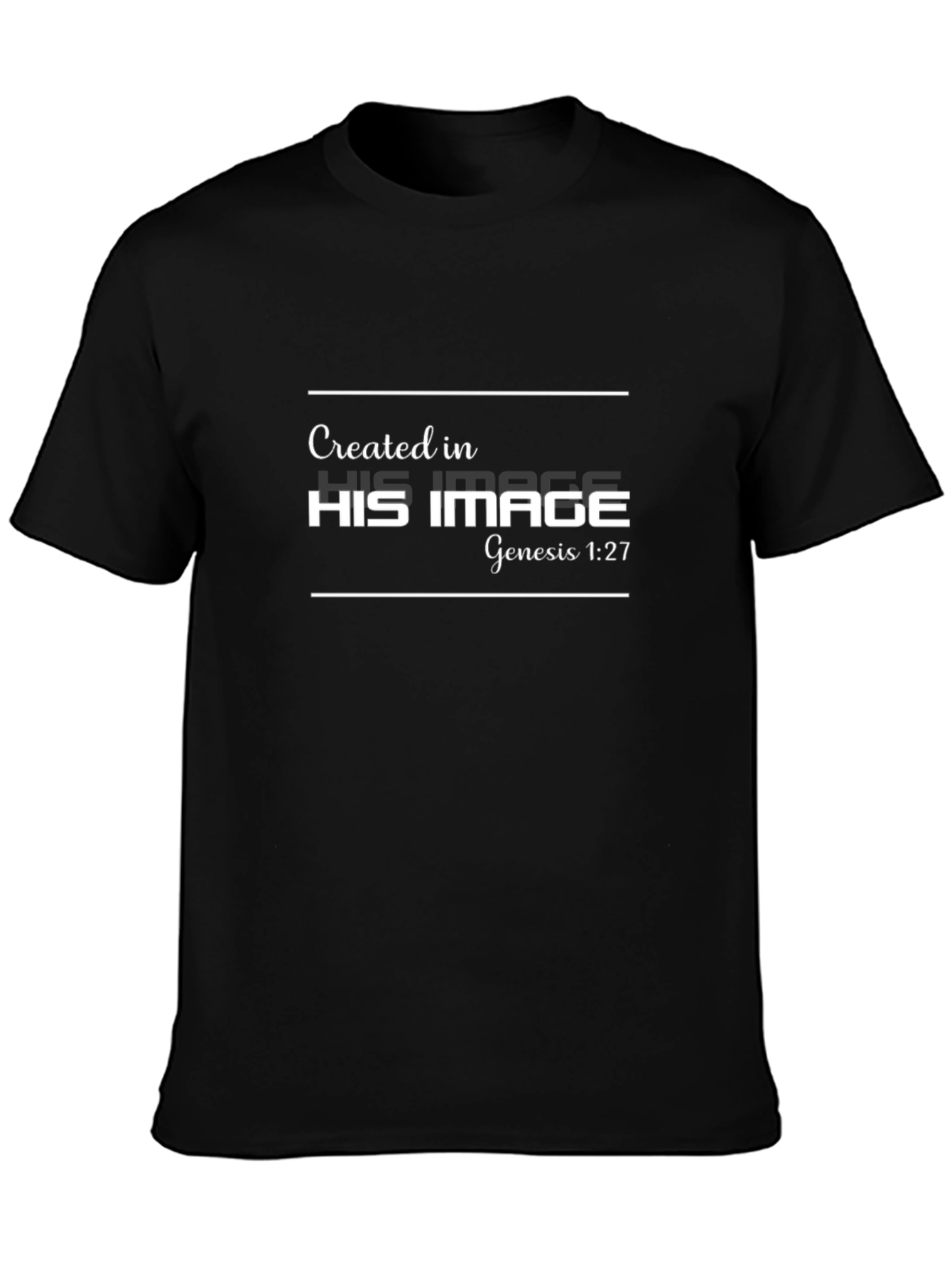 Created In His Image Black Tee - Genesis 1:27