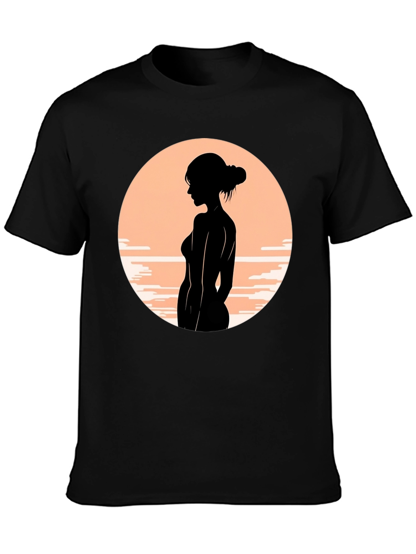 Silhouette Woman Graphic Tee - Stylish Black T-Shirt