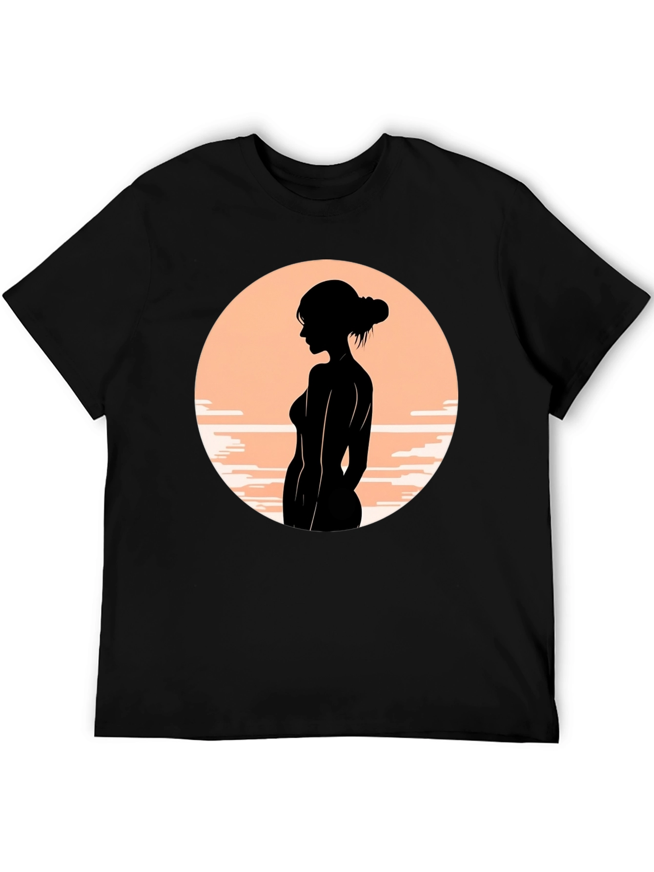 Silhouette Woman Graphic Tee - Stylish Black T-Shirt