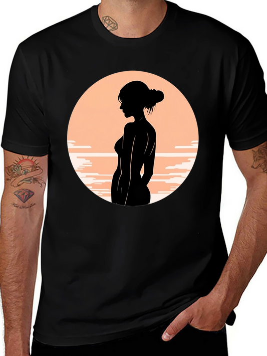 Silhouette Woman Graphic Tee - Stylish Black T-Shirt