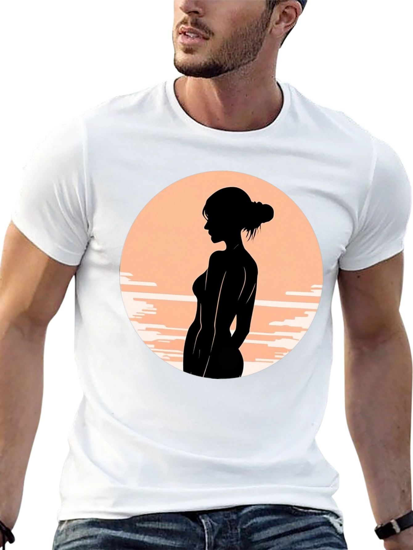 Silhouette Woman Graphic Tee - Stylish Black T-Shirt