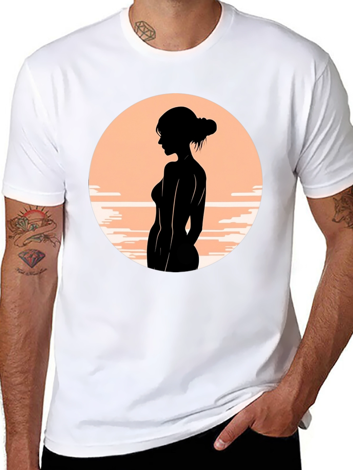 Silhouette Woman Graphic Tee - Stylish Black T-Shirt