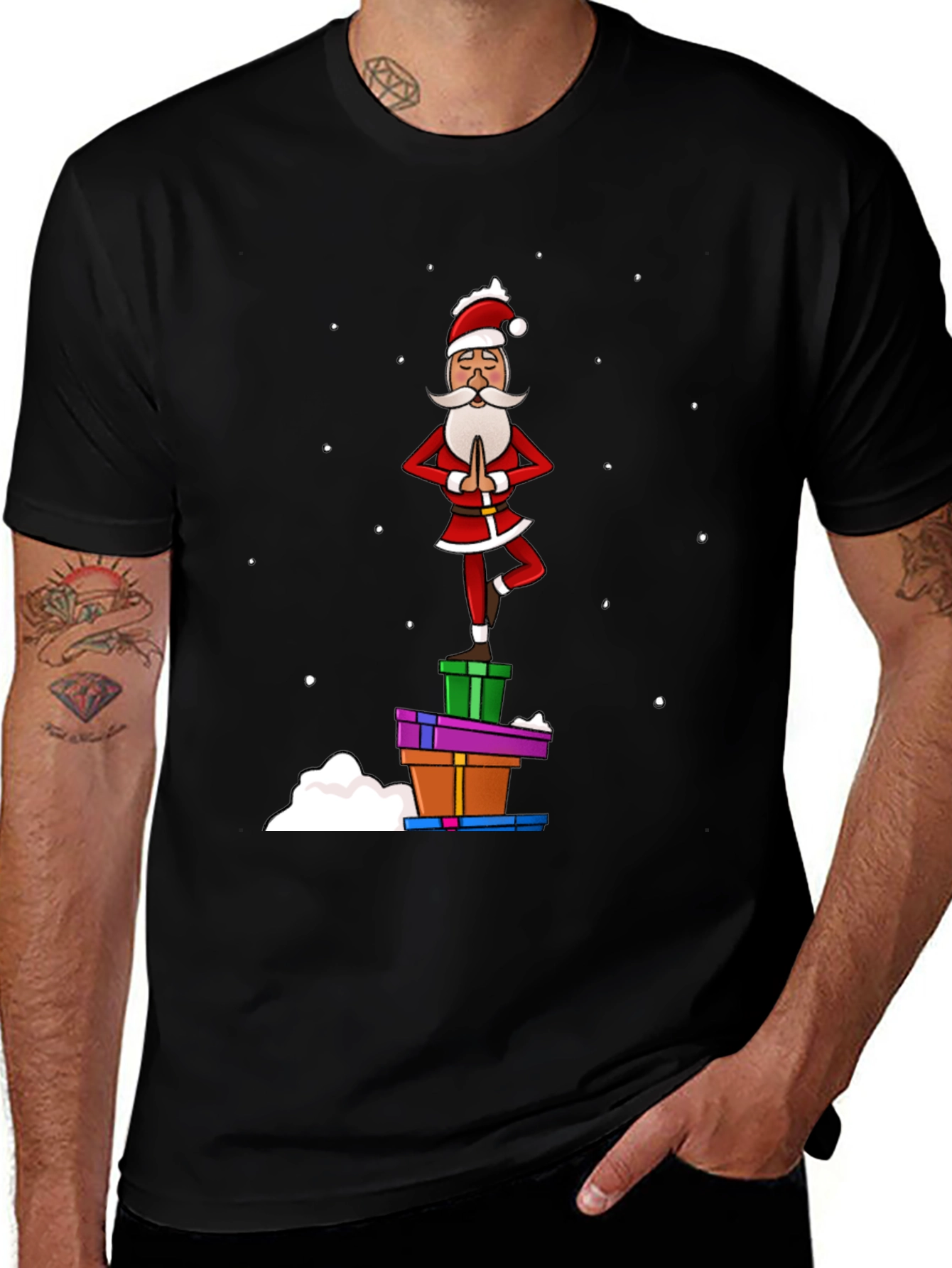 Yoga Santa T-Shirt - Festive Holiday Apparel