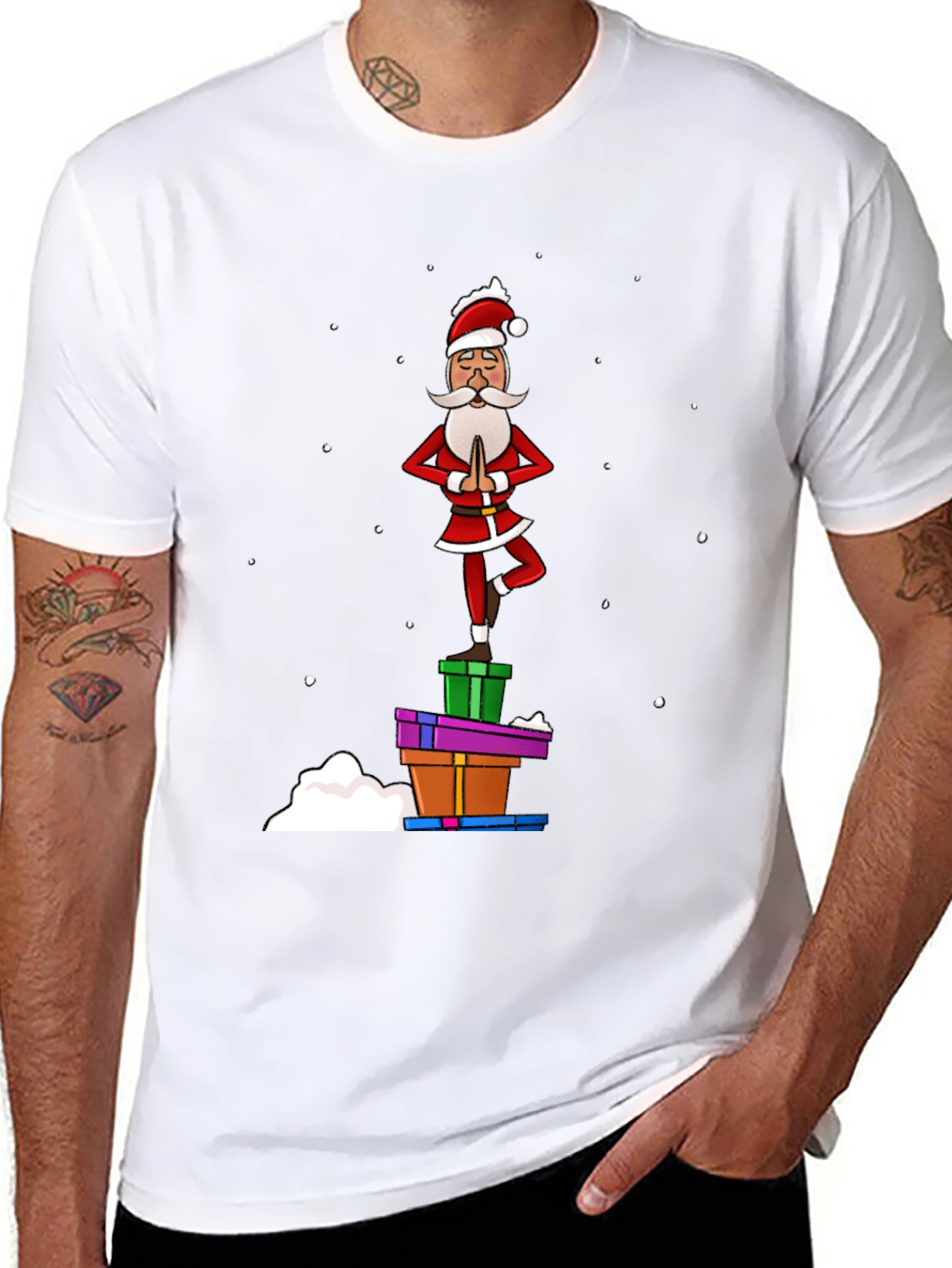Yoga Santa T-Shirt - Festive Holiday Apparel