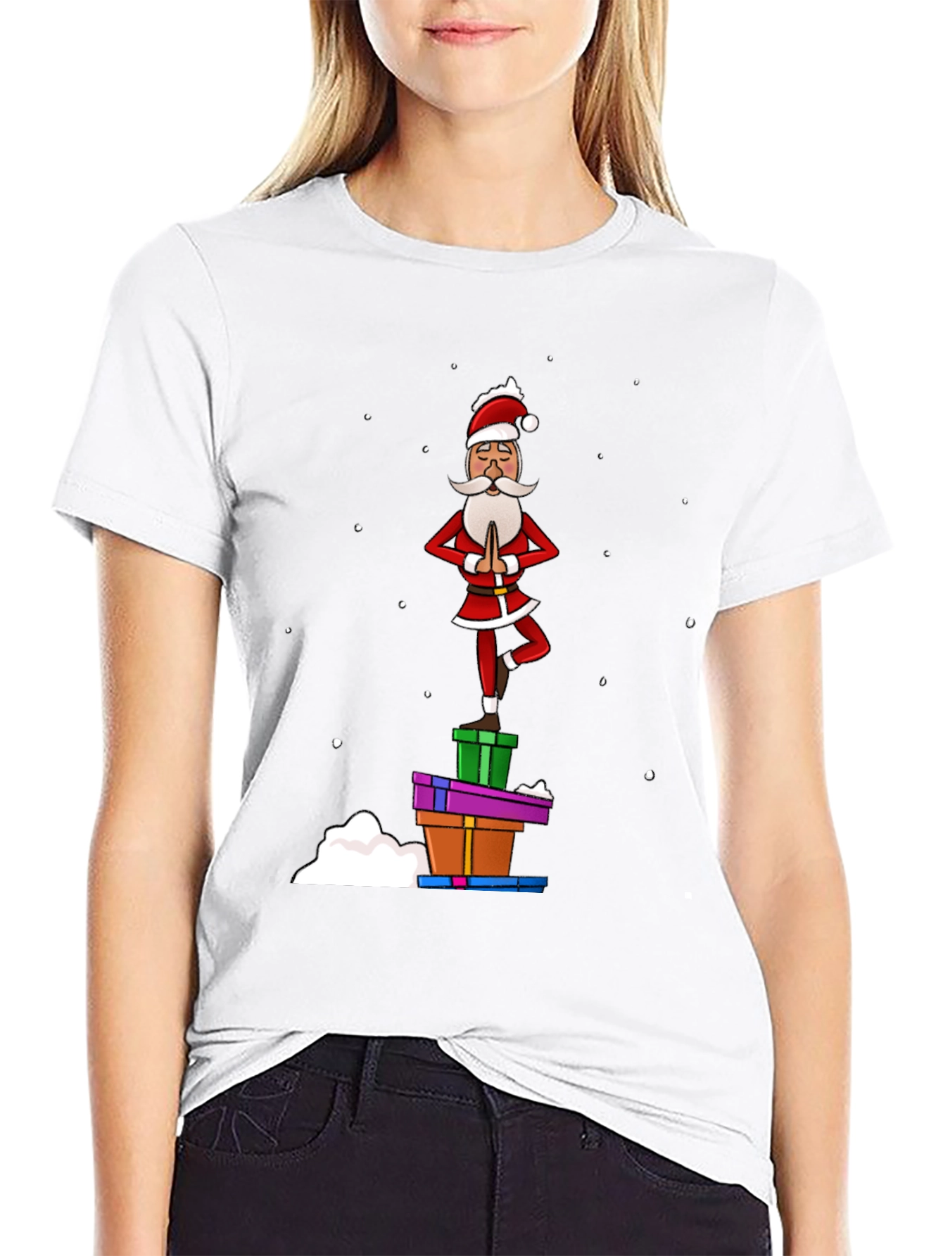 Yoga Santa T-Shirt - Festive Holiday Apparel