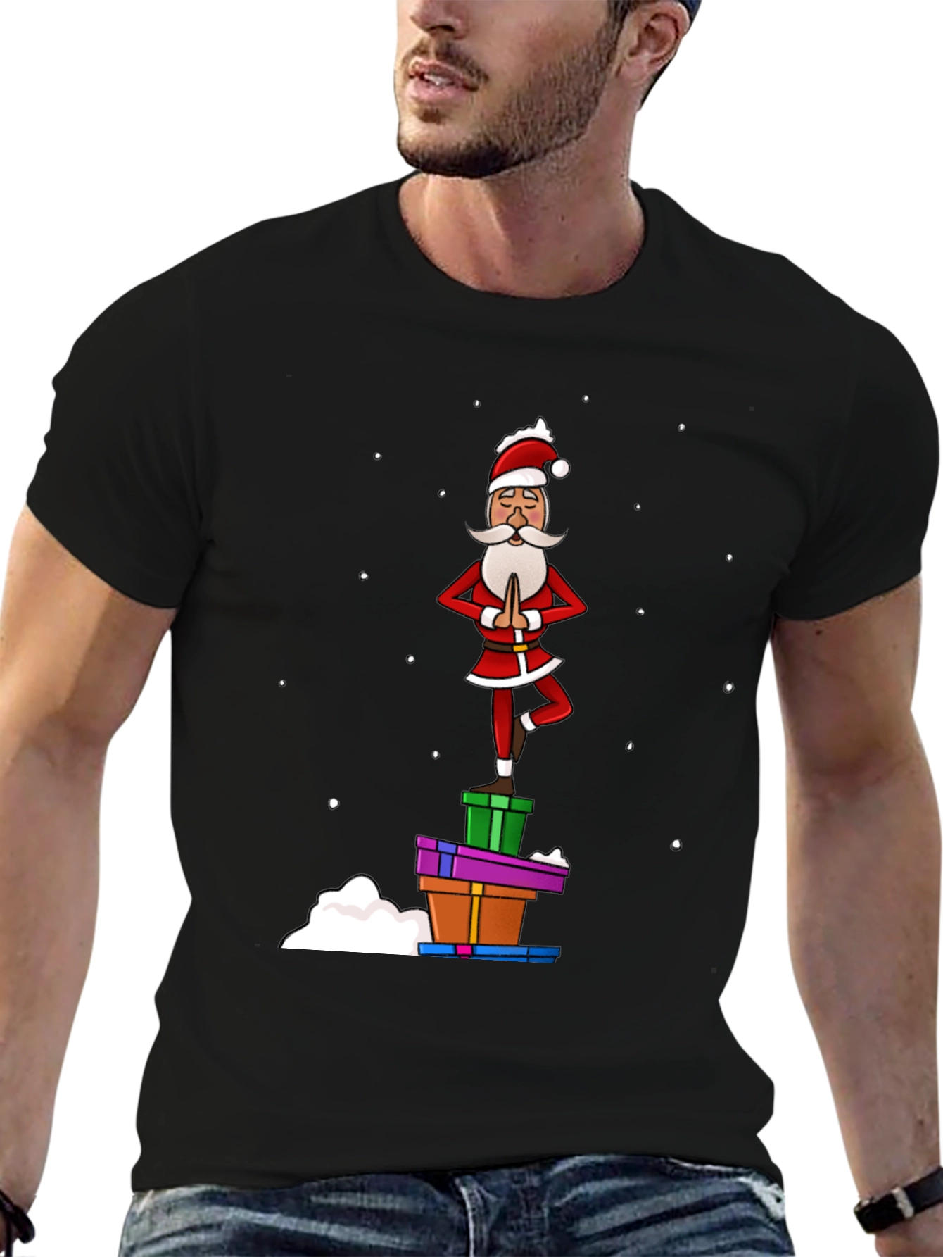 Yoga Santa T-Shirt - Festive Holiday Apparel