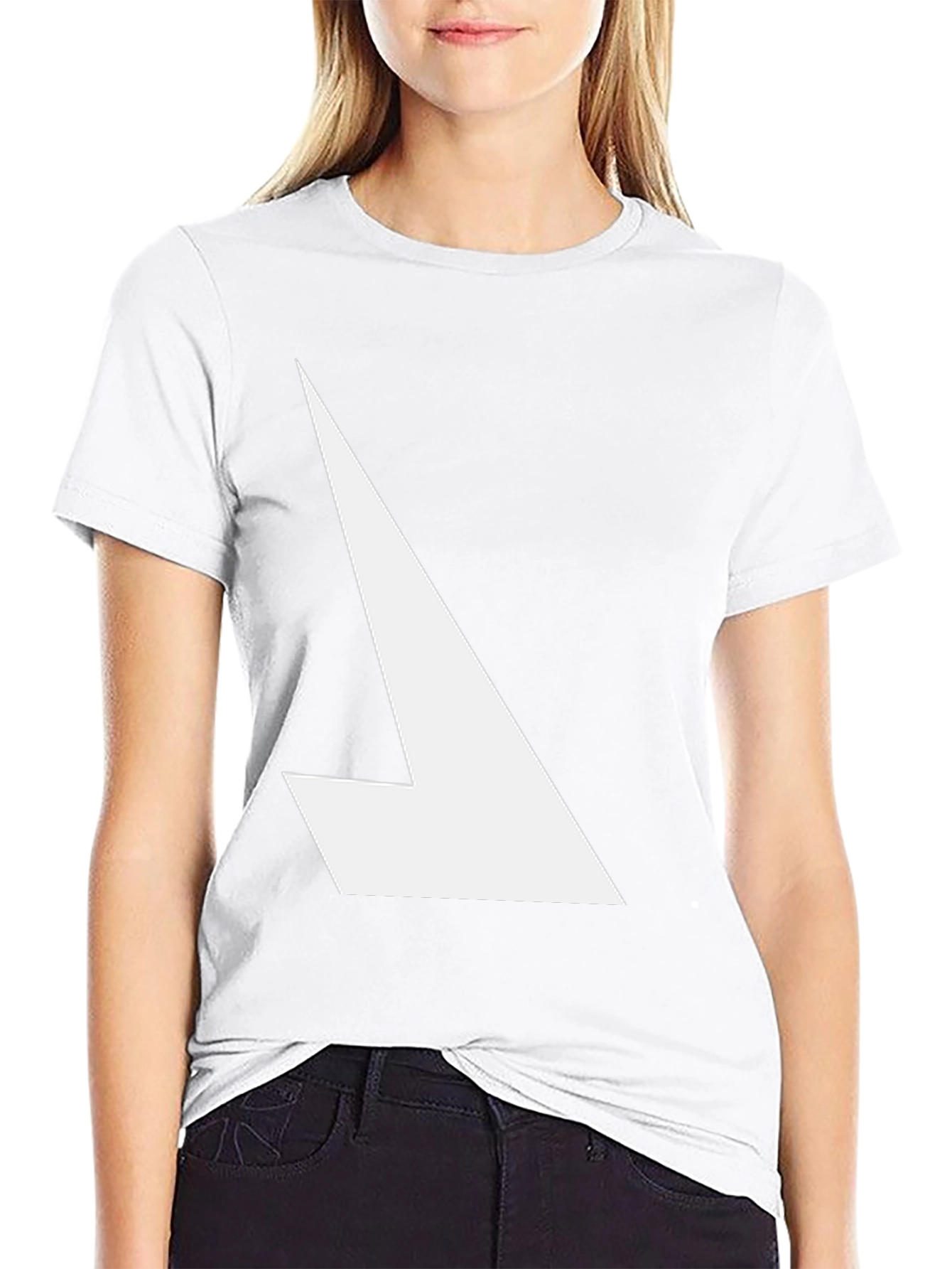 Modern Graphic Tee - Black with White Angle Design