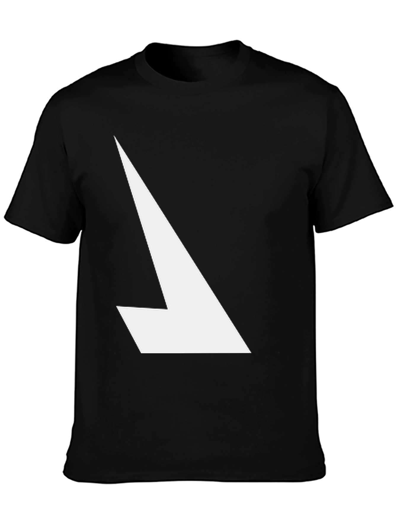 Modern Graphic Tee - Black with White Angle Design