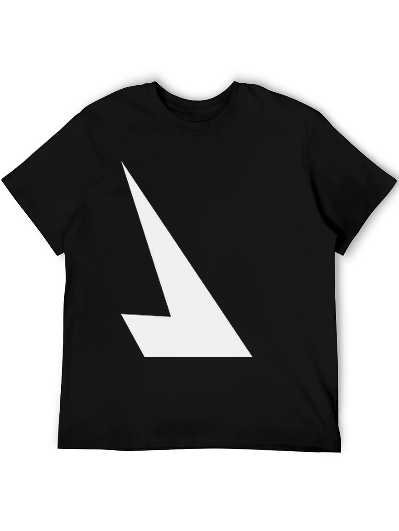 Modern Graphic Tee - Black with White Angle Design