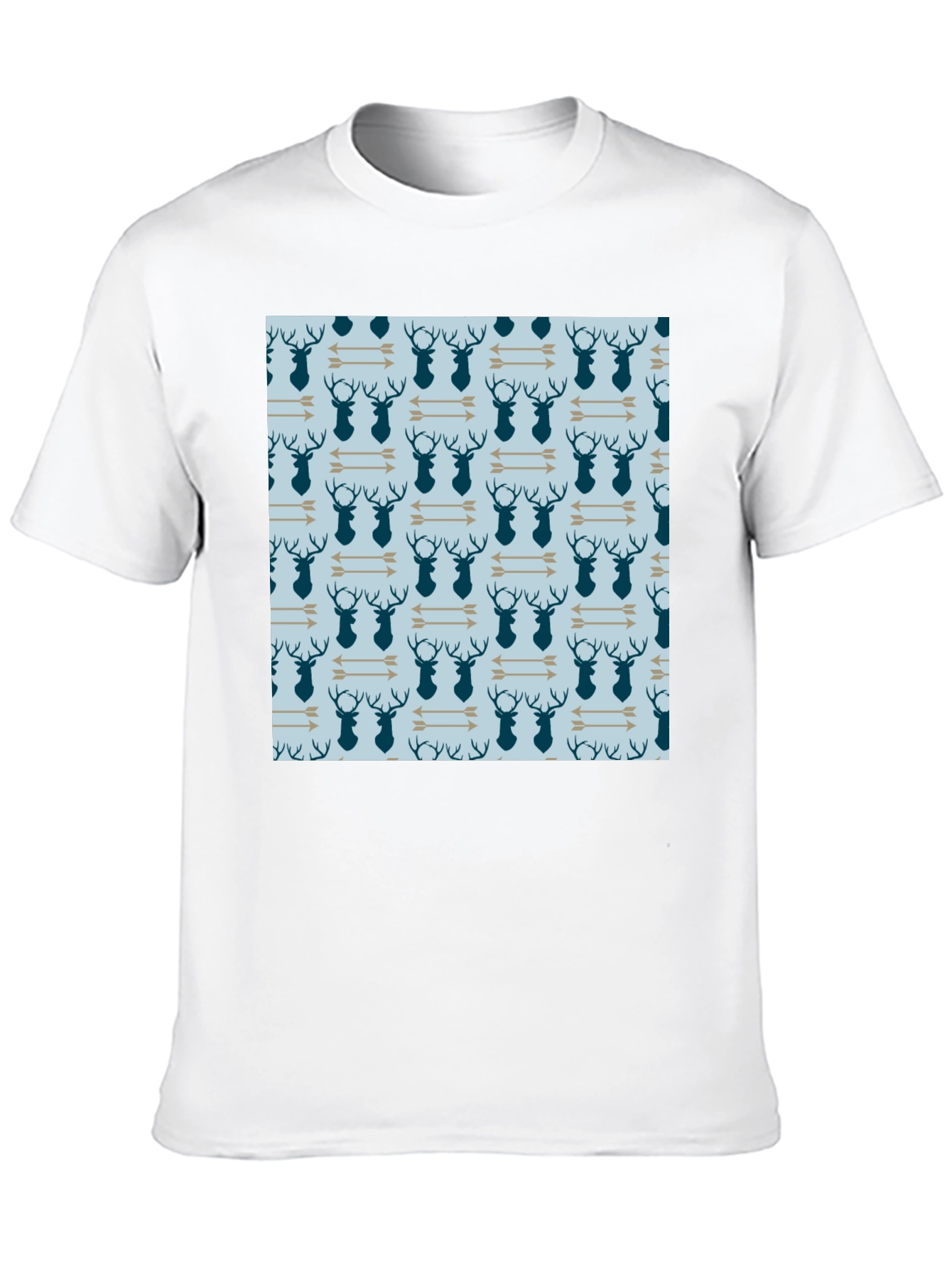 Deer & Arrow Pattern Tee - Classic Black