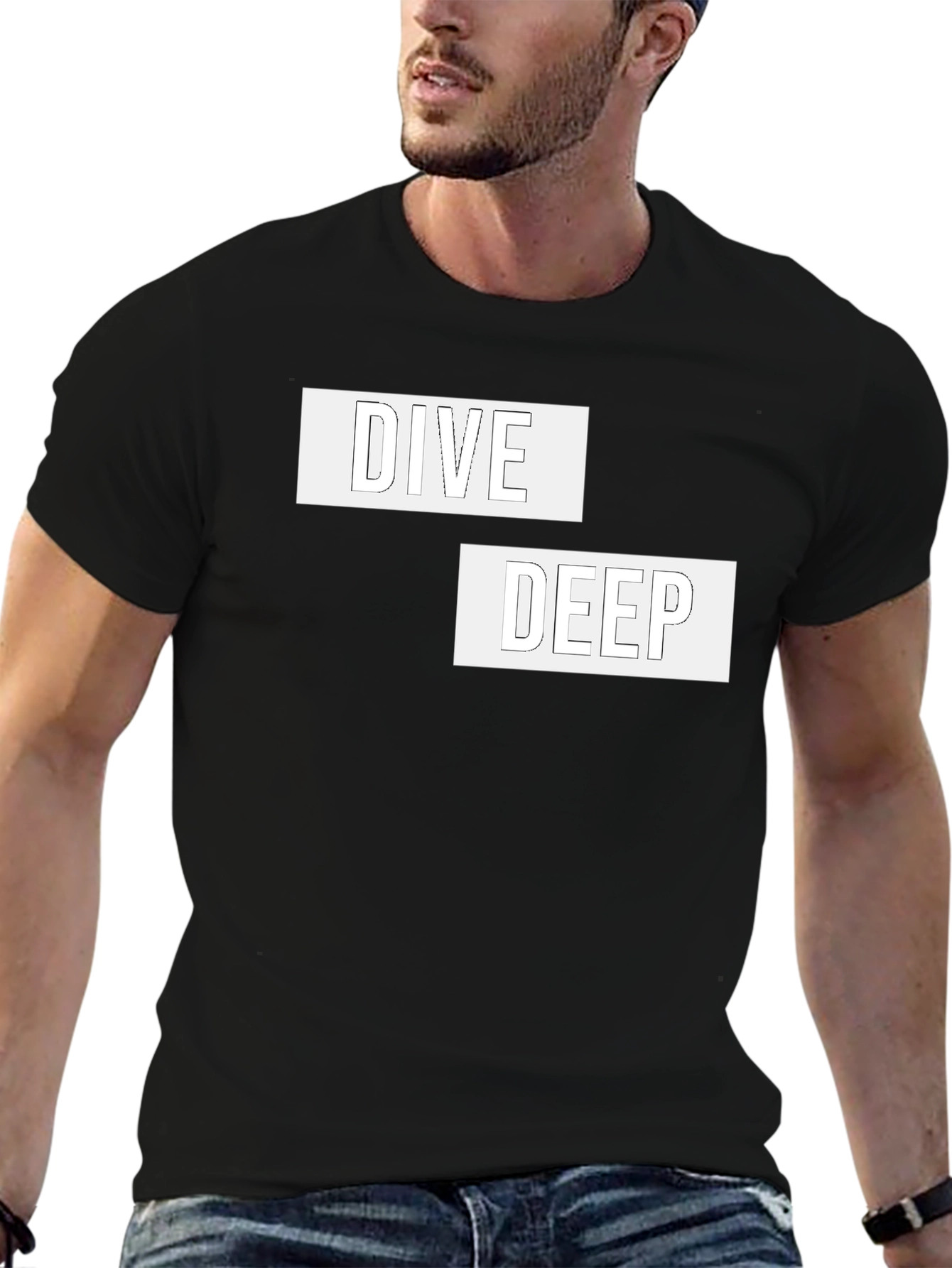 Dive Deep Graphic Tee - Black Cotton Comfort