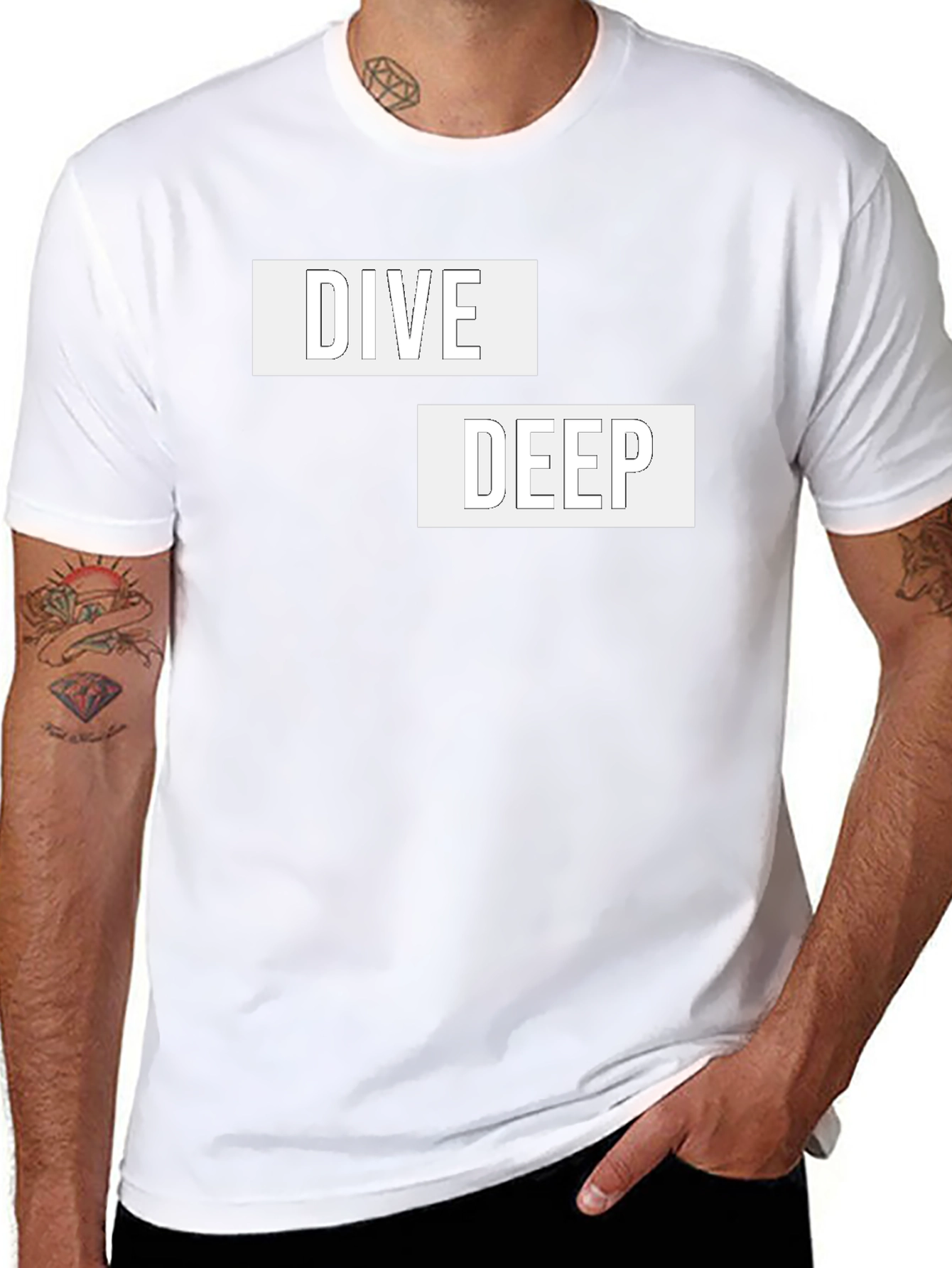 Dive Deep Graphic Tee - Black Cotton Comfort