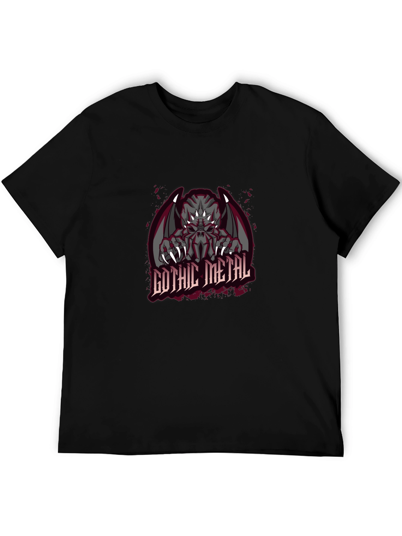 Gothic Metal Monster Graphic T-Shirt